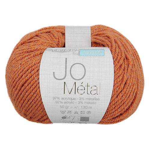Pelote fil à tricoter - rouille métallisé - 10 pièces de 50 gr - 97% acrylique 3% métallisé