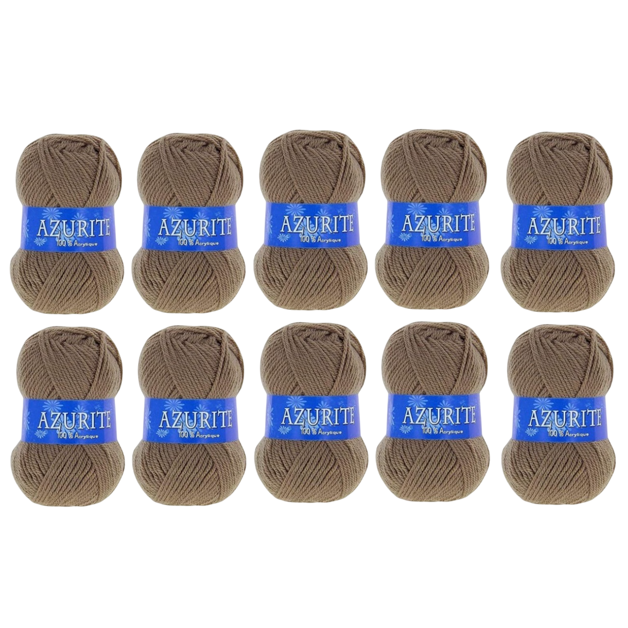Pelote de fil à tricoter - beige foncé - Acrylique - 10 pièces de 50 gr = 1 pull
