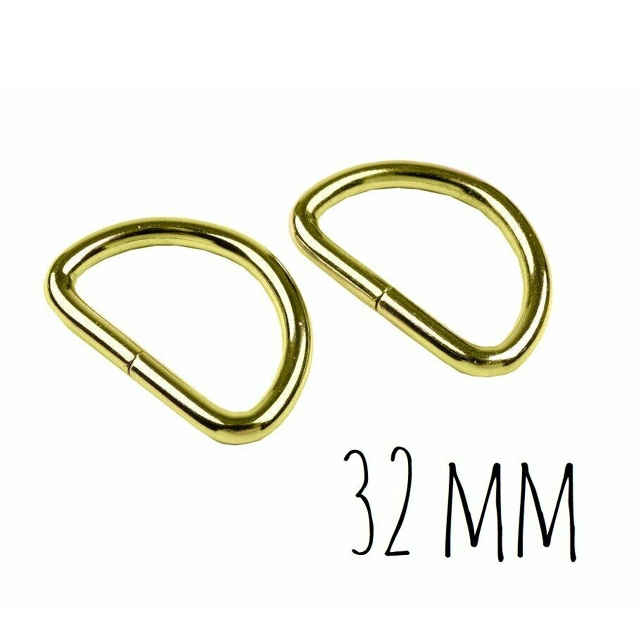 Anneaux demi rond - métal - 32 mm - dorés - 2 pièces -Boucles Forme D