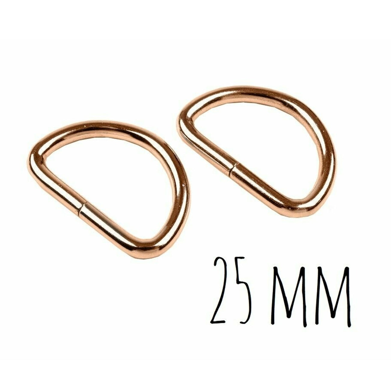 Anneaux demi rond - métal - 25 mm - cuivrés - 2 pièces -Boucles Forme D