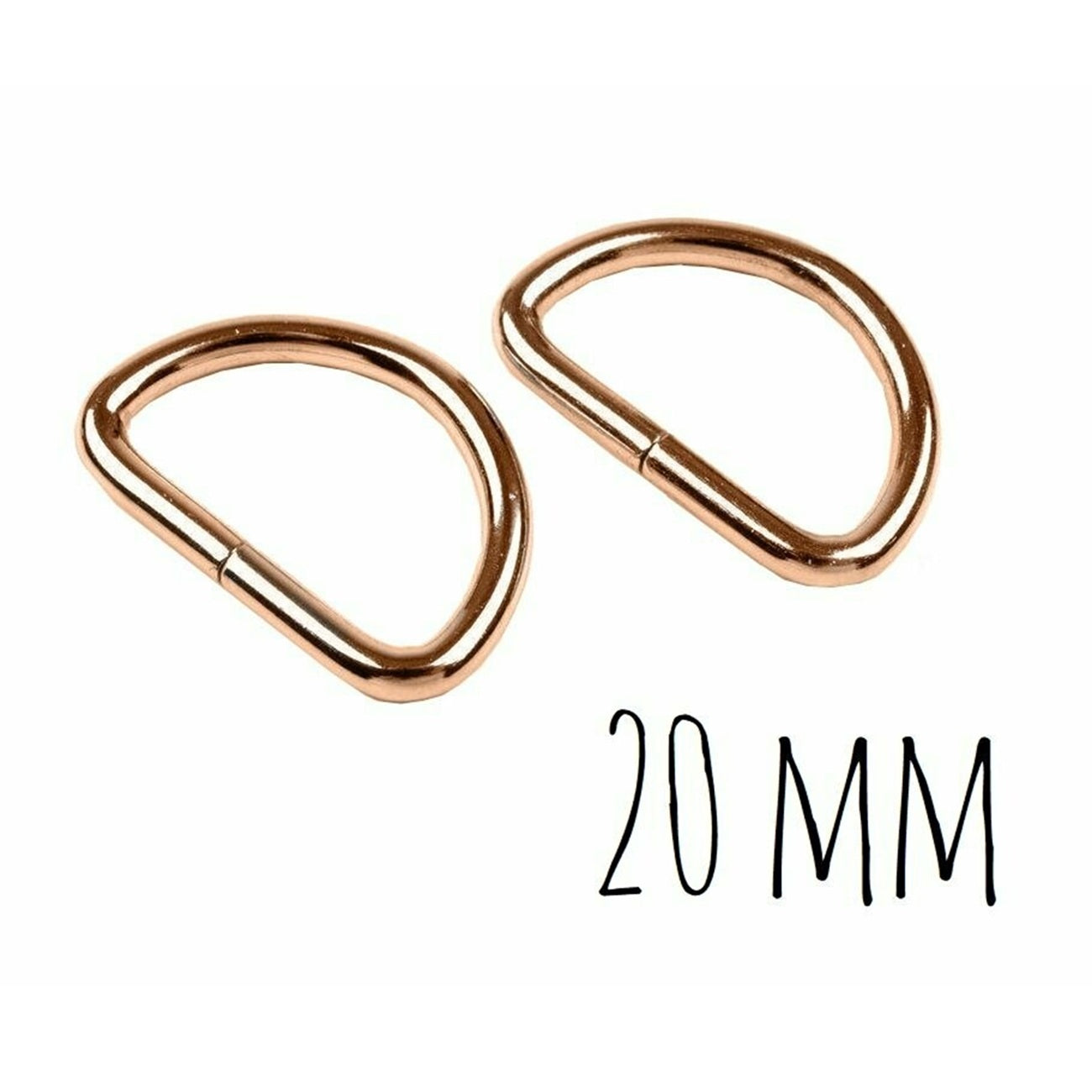 Anneaux demi rond - métal - 20 mm - cuivrés - 2 pièces -Boucles Forme D