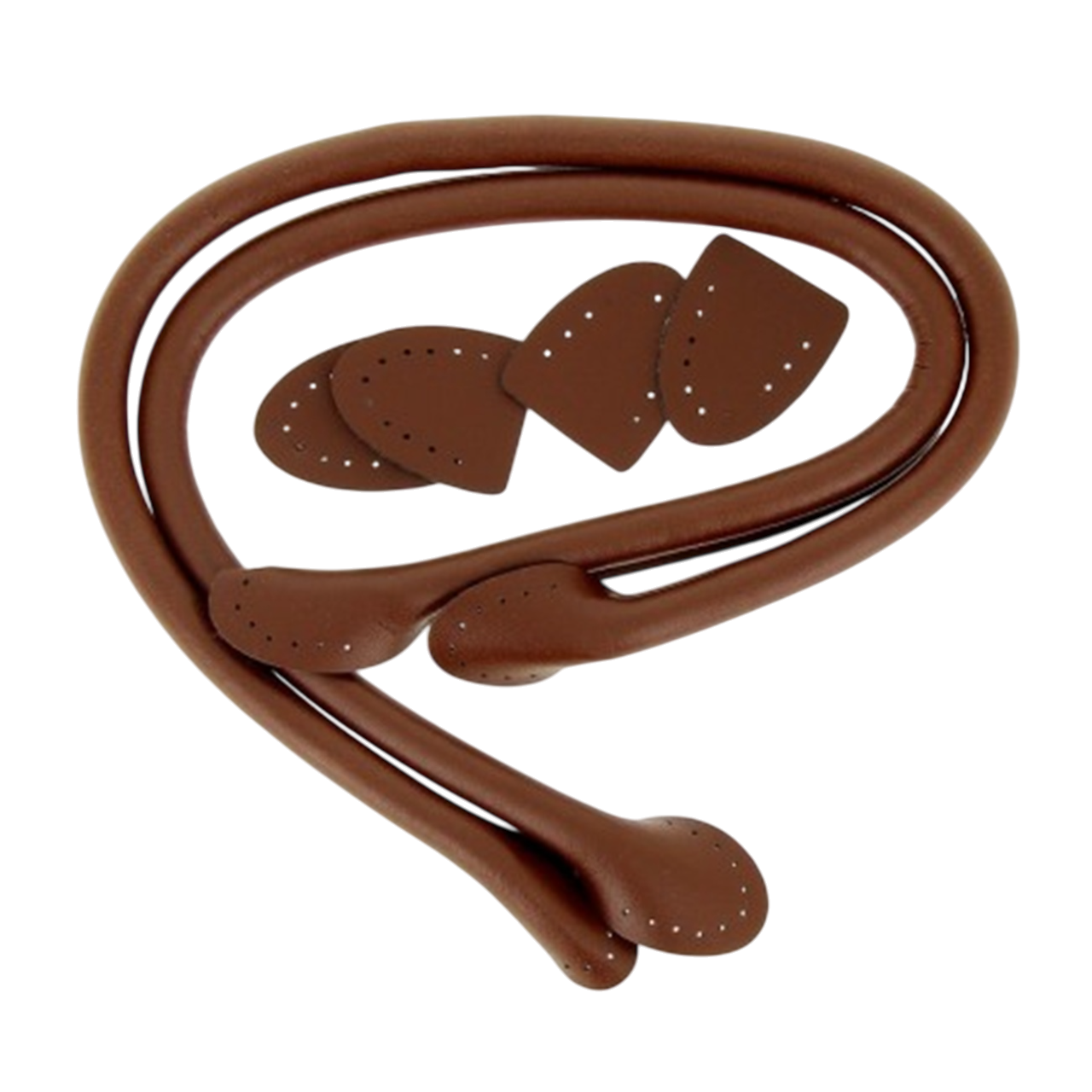 Anses pré perforées - simili cuir - marron - 51 cm - 2 pièces