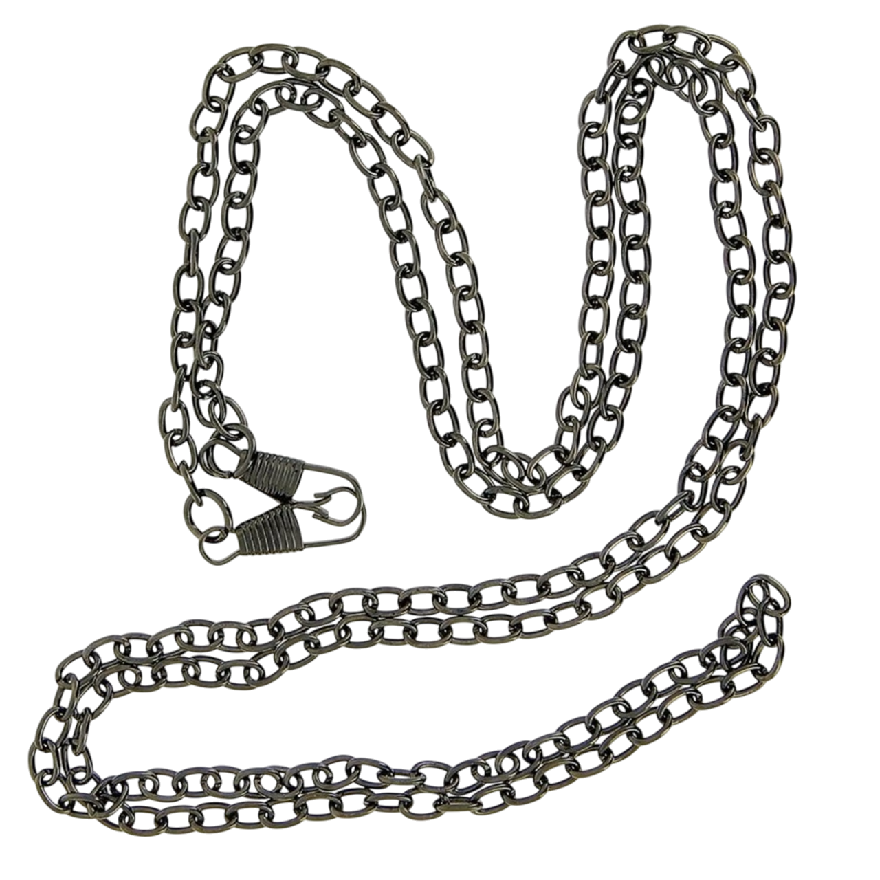 Chaîne noire en métal de 120 cm pour bandoulière de sac, avec mousquetons. Canocea