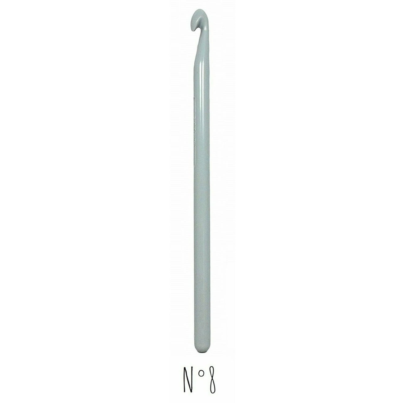 Crochet - plastique - Taille 9 mm x 15 cm - Blanc