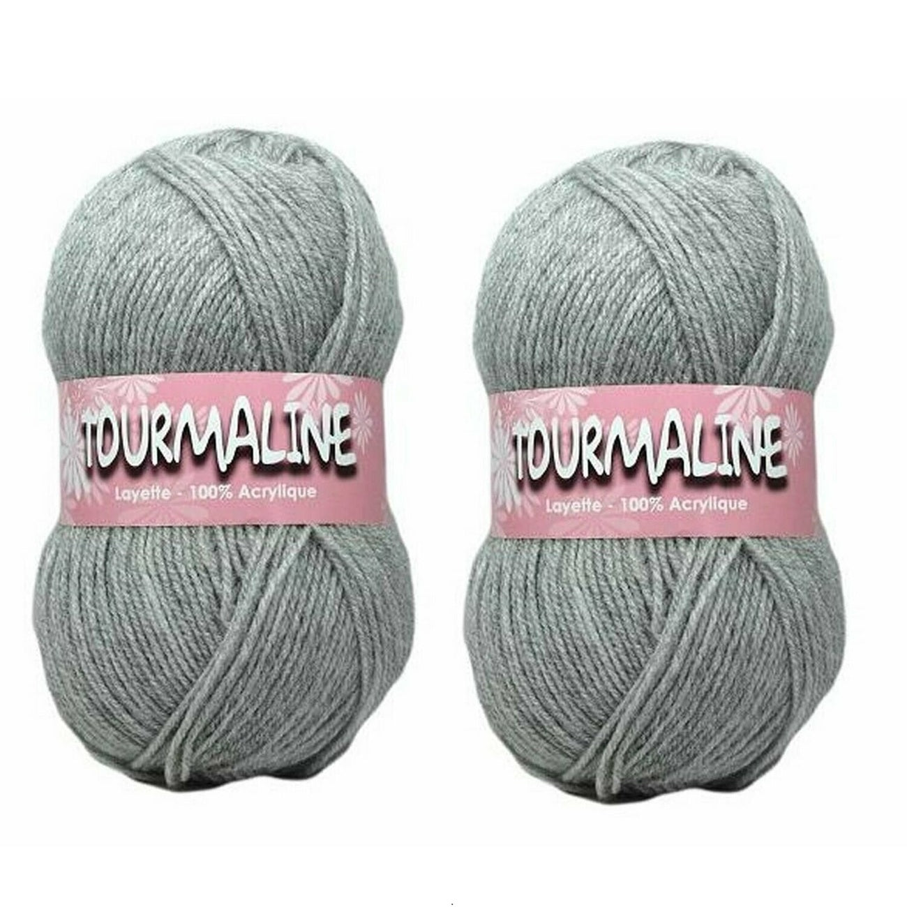 Pelote layette - gris clair - 2 pièces de 50gr - Acrylique - Tourmaline
