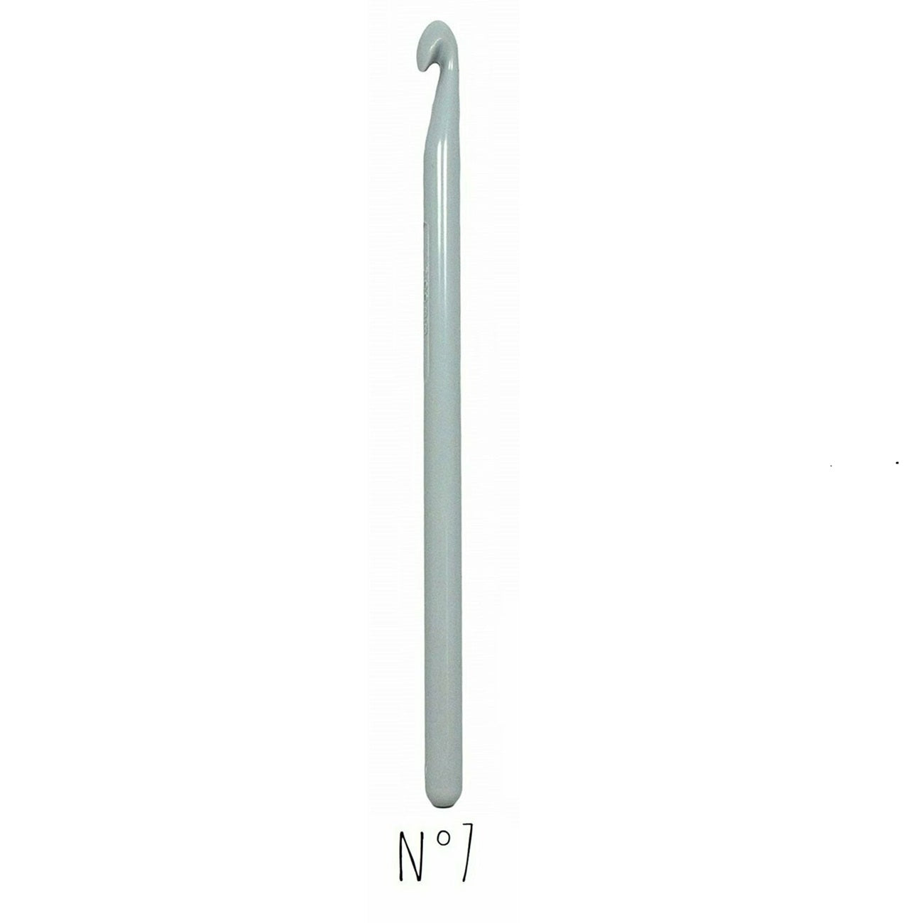 Crochet - plastique - Taille 7 mm x 15 cm - Blanc