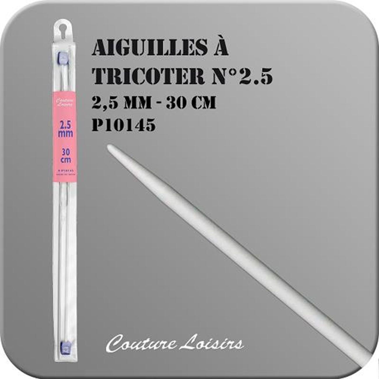 Aiguille à tricoter - 2,5 mm x 30 cm - 1 paire