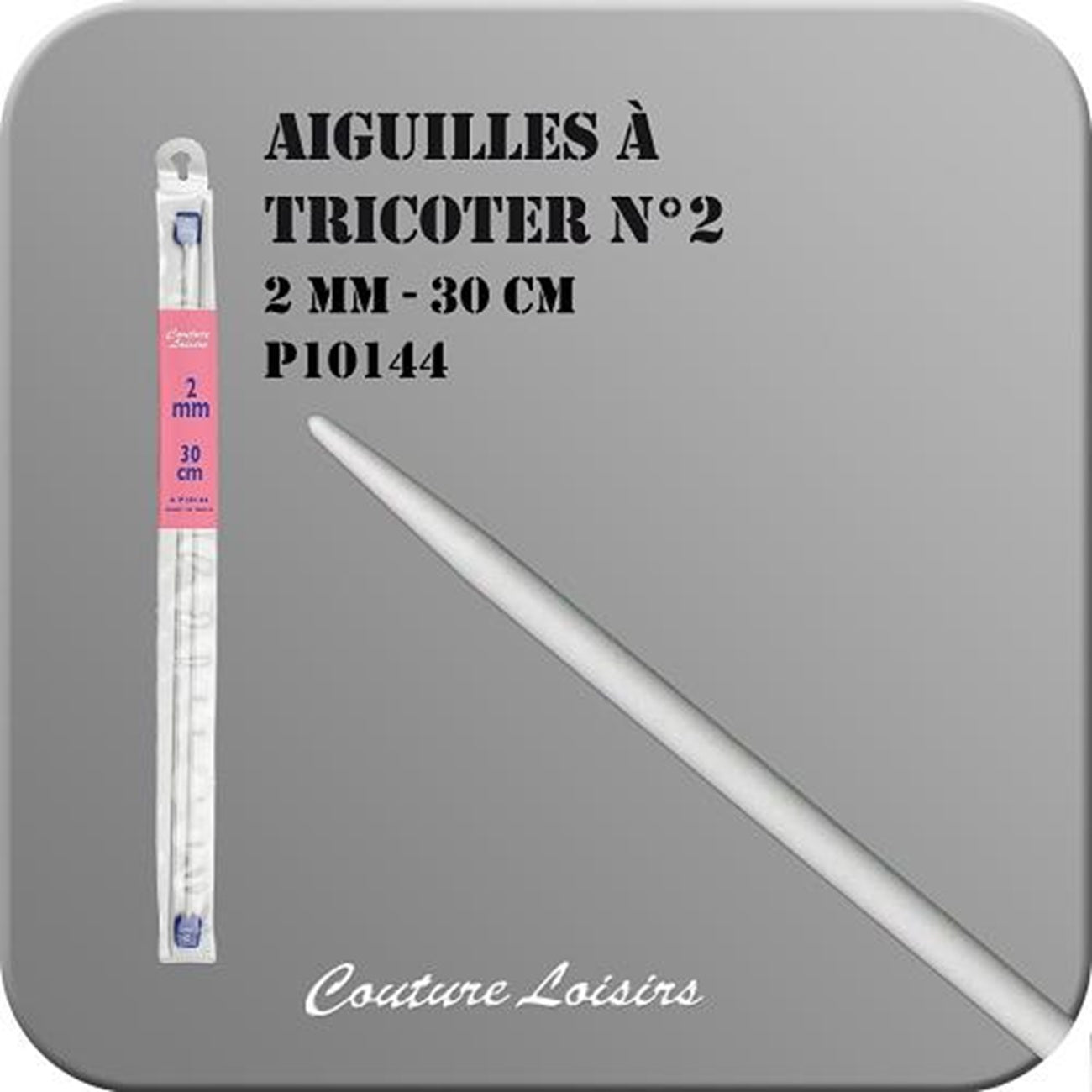 Aiguille à tricoter - 2 mm x 30 cm - 1 paire