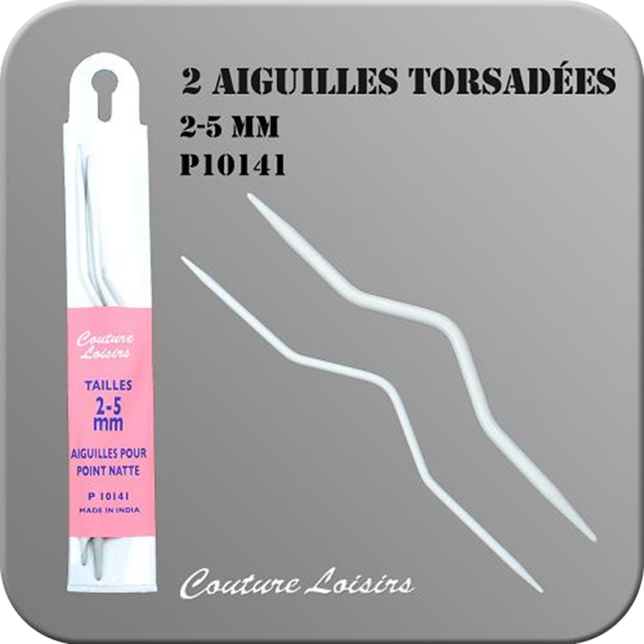 Aiguilles à tricoter - spécial torsades - 1 paire - 2-5mm -