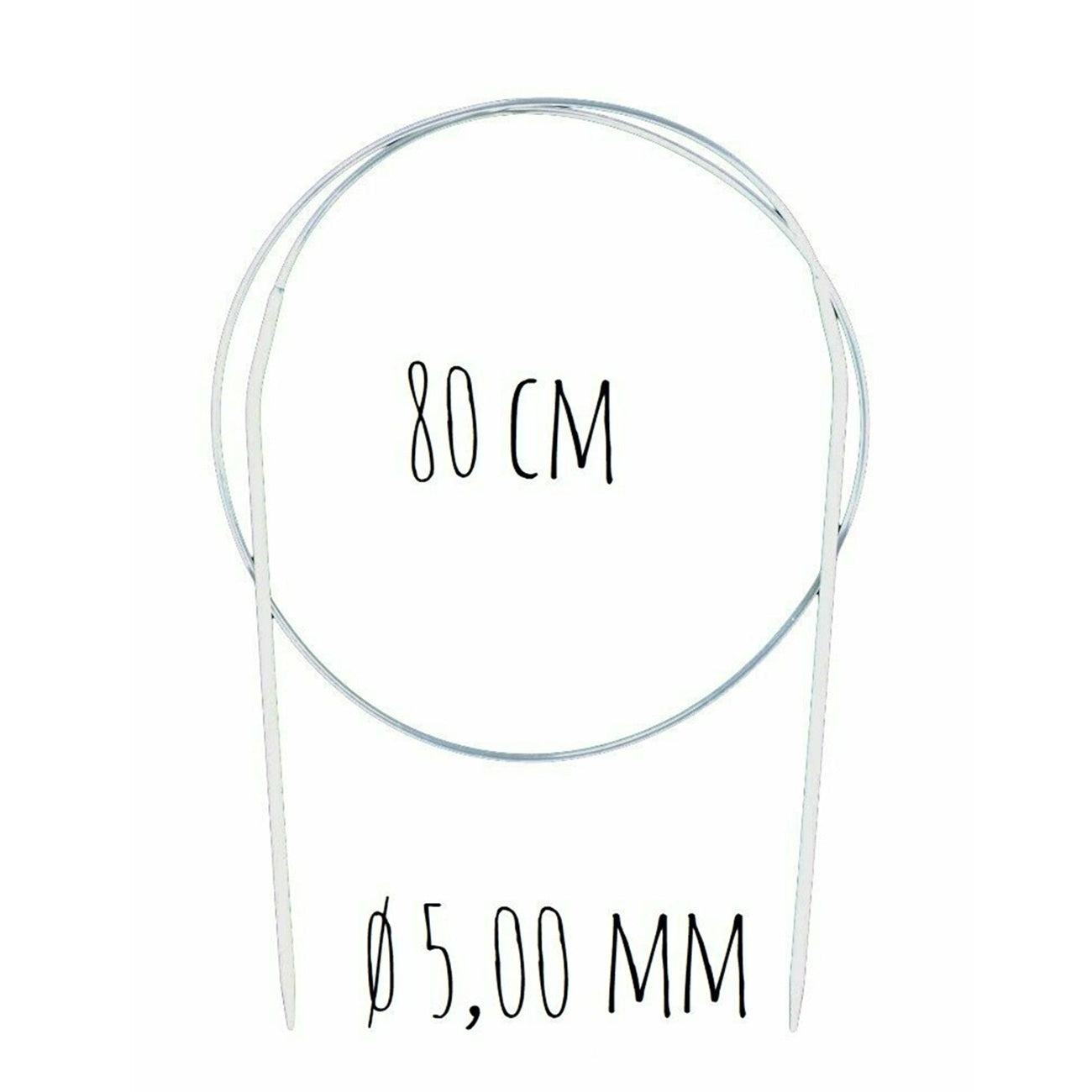 Aiguille à tricoter circulaire - 80 cm - n° 5 - plastique