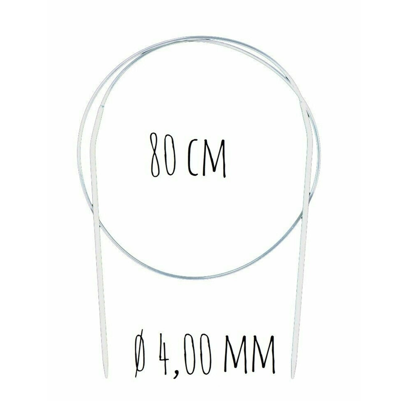 Aiguille à tricoter circulaire - 80 cm - n° 4 - plastique