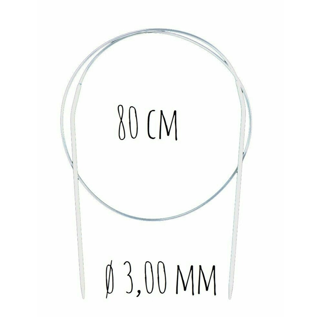 Aiguille à tricoter circulaire - 80 cm - n° 3- plastique