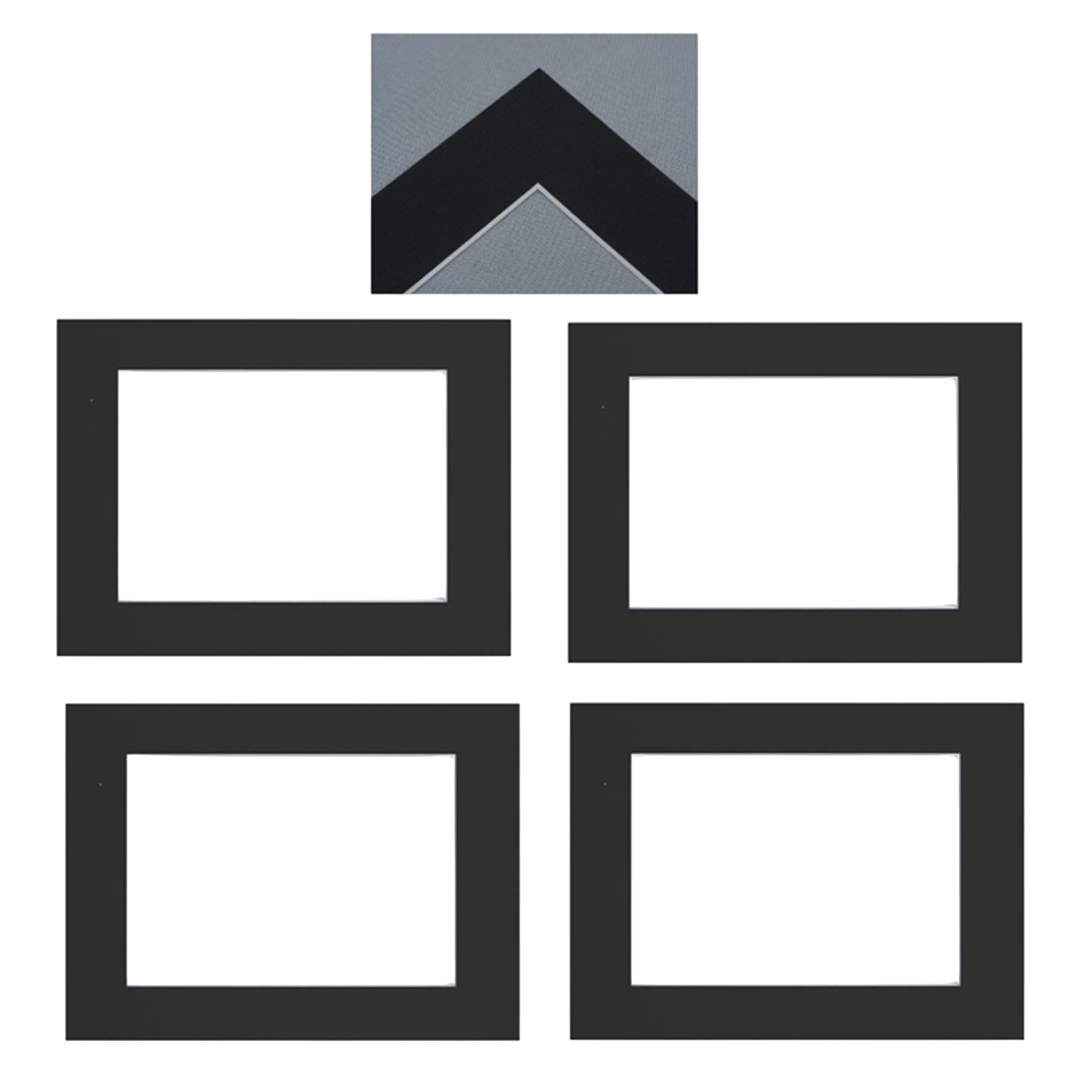 lot de 4 passe partout noir 18x24 cm - fenêtres 10x15 cm- canocea