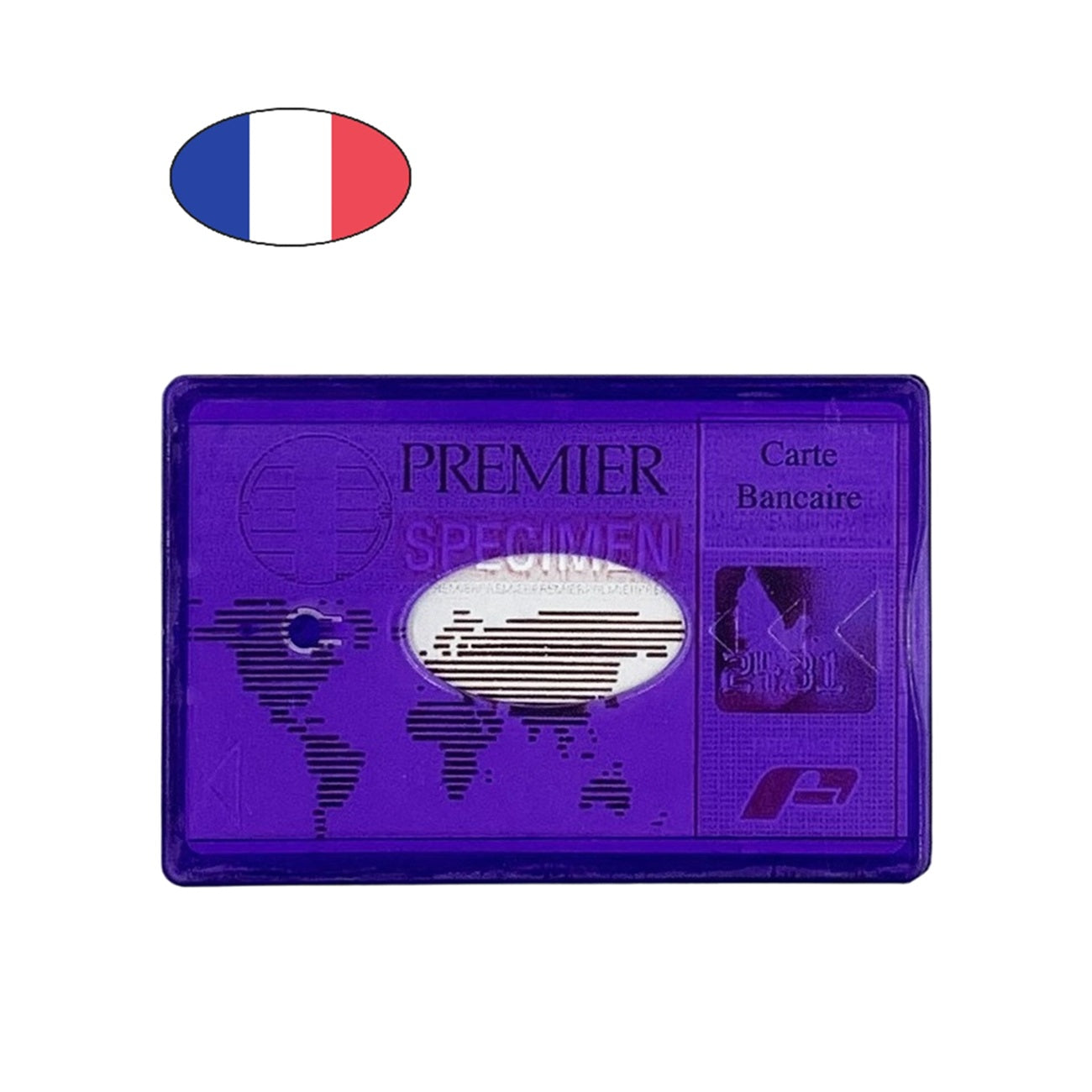 Étui carte bancaire rigide résistant violet – porte CB durable – fabriqué en France canocea