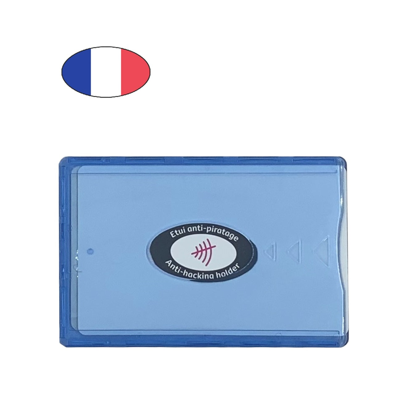 Etui carte bancaire anti-piratage rigide - Bleu - Fabriqué en France - Porte CB anti RFID