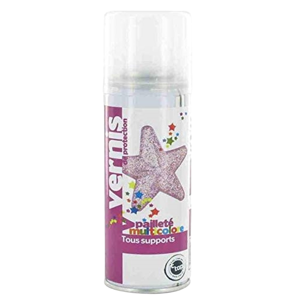 Vernis pailleté multicolore en spray 125 ml pour loisirs créatifs. Canocea France