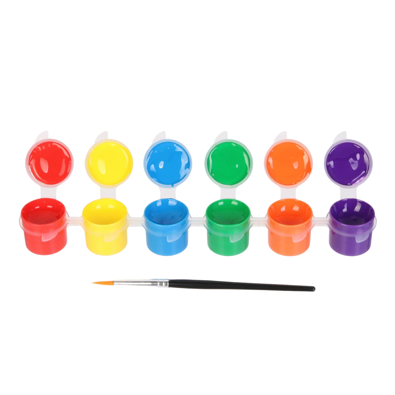 6 pots de peinture avec le pinceau compris, idéal pour fournitures scolaires, travaux manuels. Canocea France