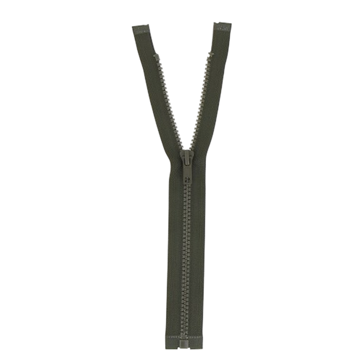 Fermeture à glissière - Kaki - Séparable - Injecté : N° 5 - 40 cm - Plastique