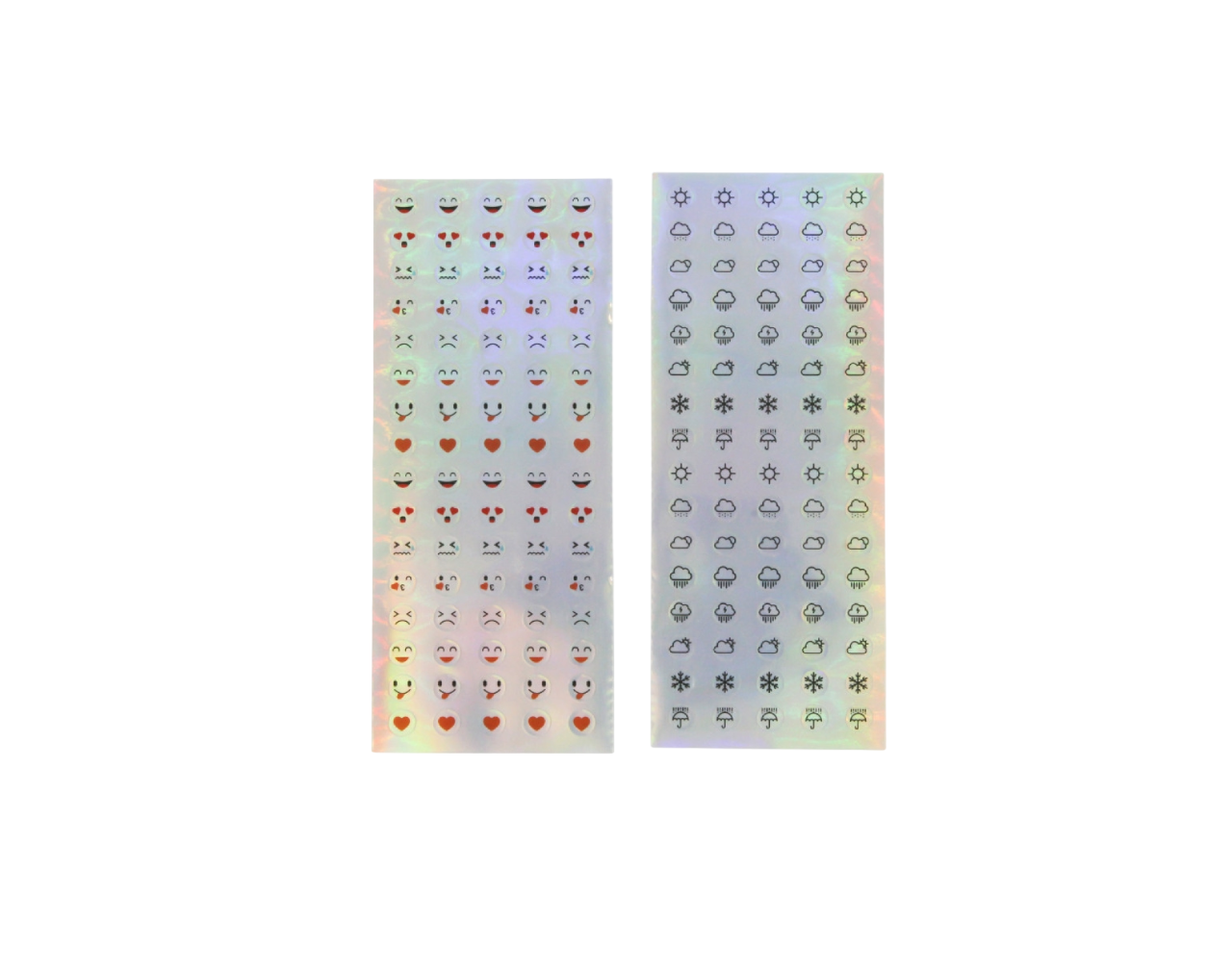 Stickers holographique smiley emoji météo - 160 pièces - de Diamètre 0,8 cm
