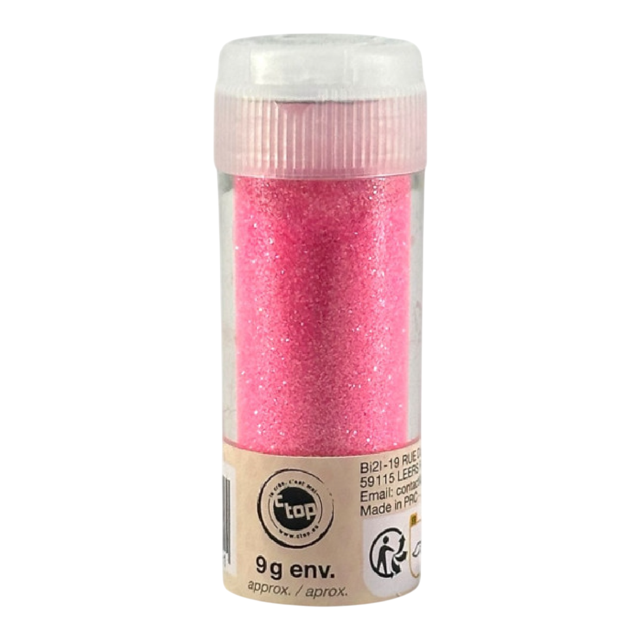 Tube de paillettes biodégradables rose pastel – 9 g. Canocea France