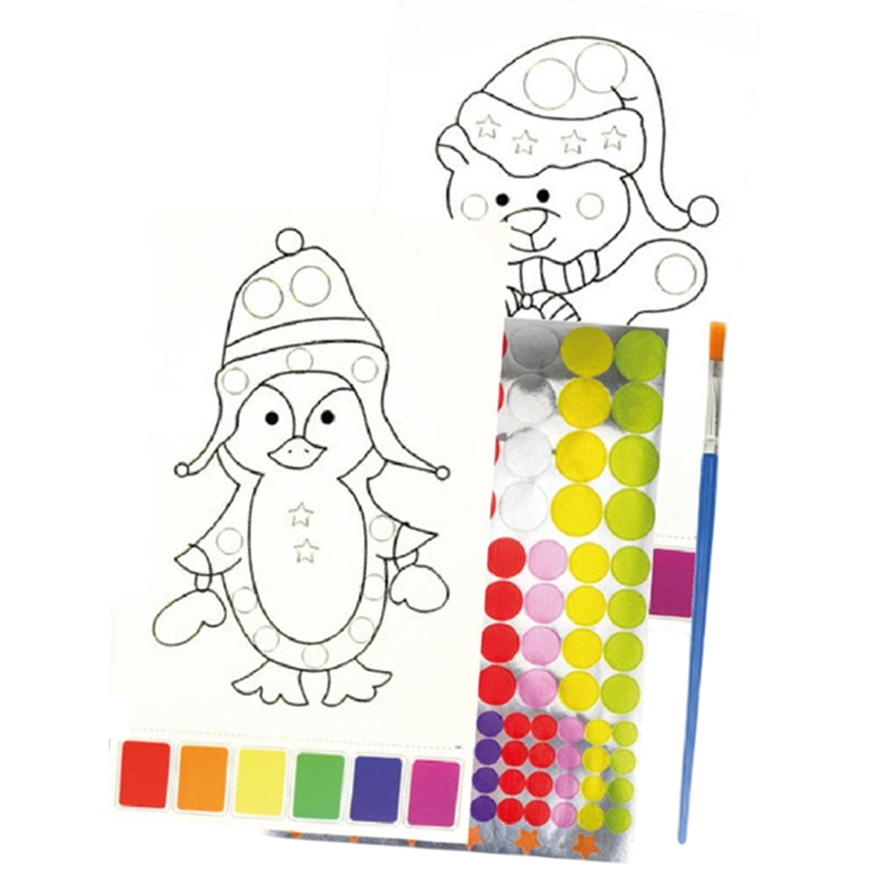 kit de coloriage Noël avec 266 gommettes métalliques. Canocea France