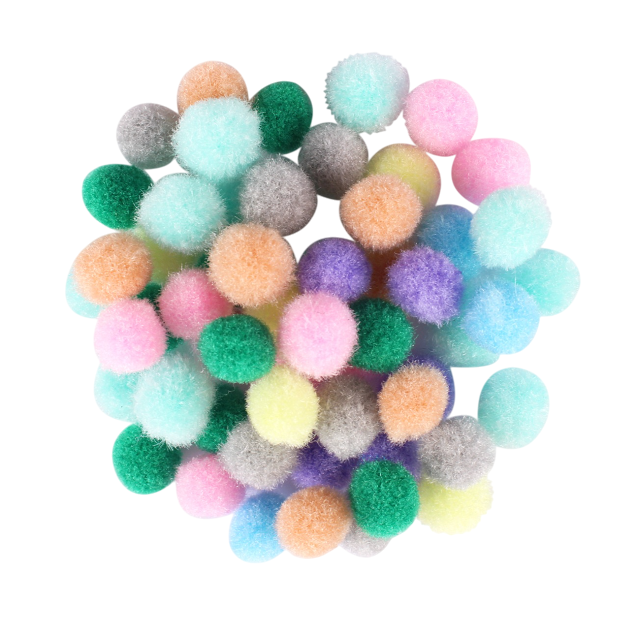 Lot de 200 mini pompons pastel 0,8 cm multicolores pour loisirs créatifs et décoration DIY. Canocea France