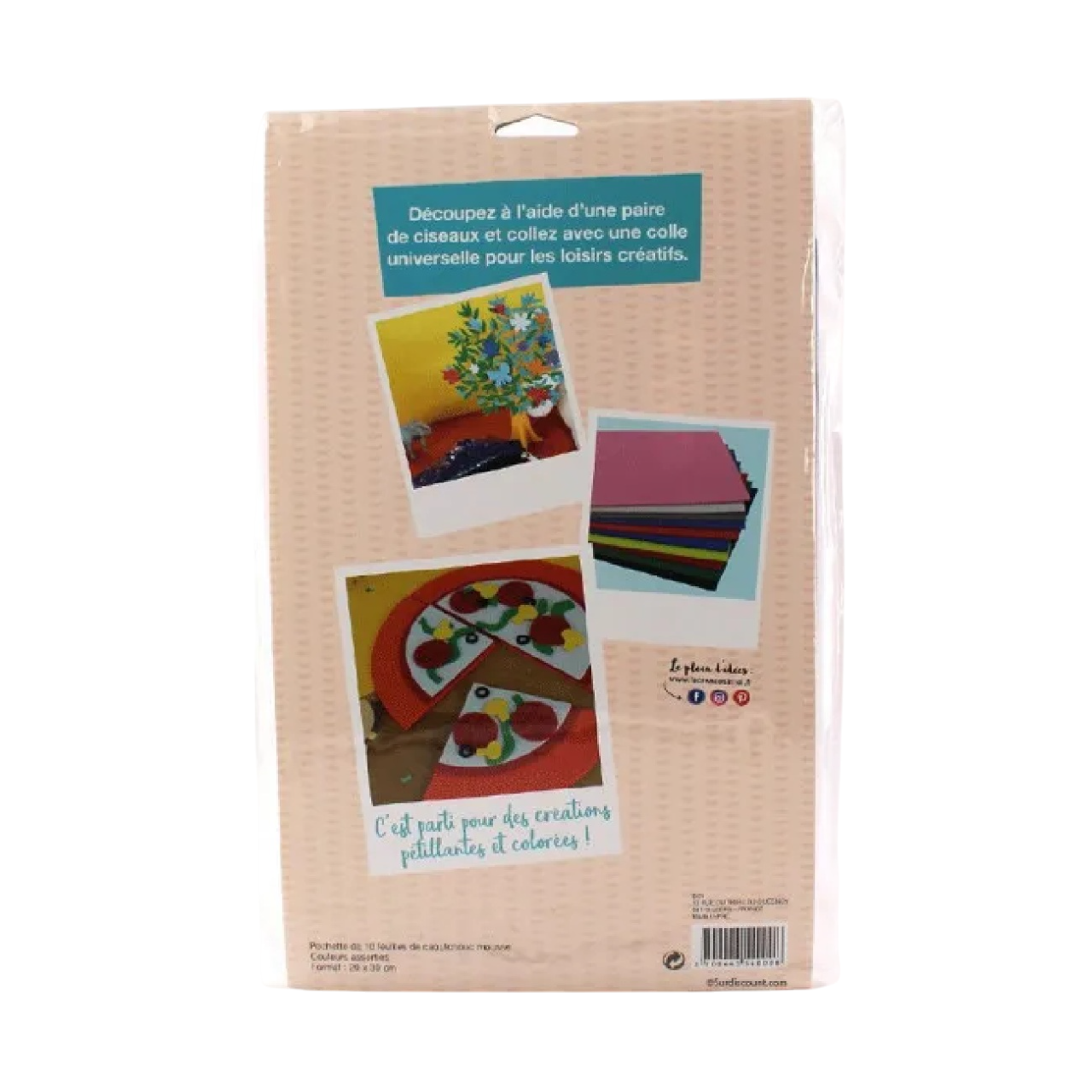 Feuilles mousse EVA thermoformable – 30x20 cm - Lot de 10 couleurs vives