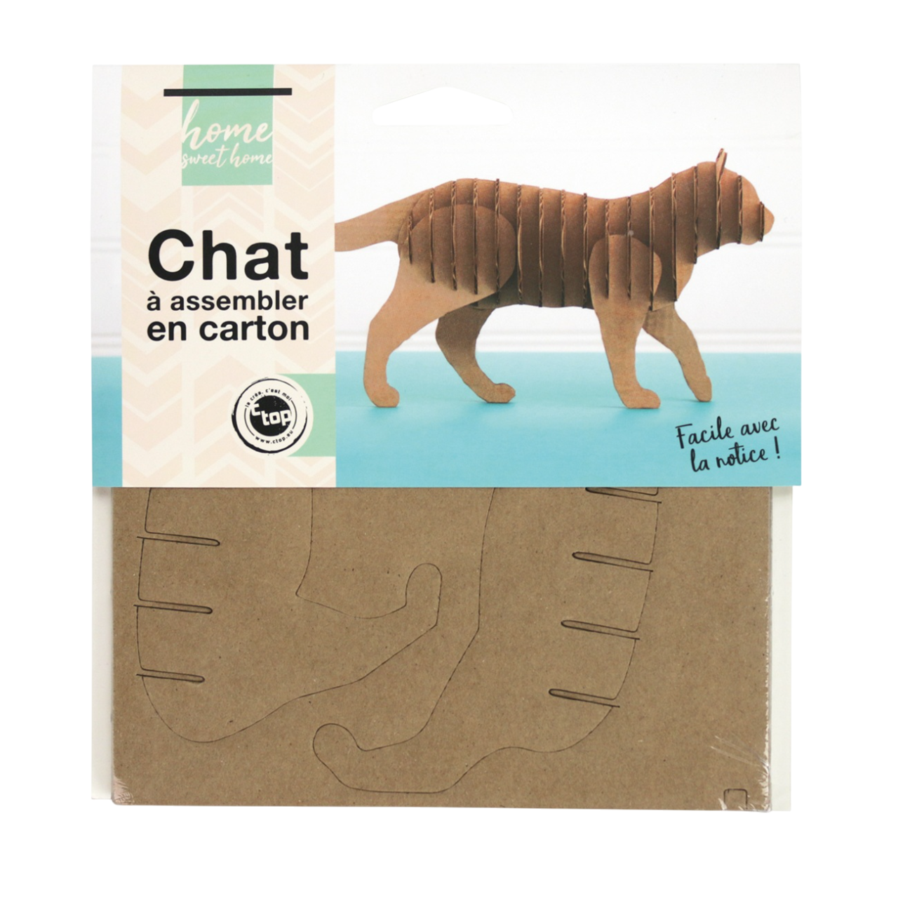 Kit Puzzle 3D Chat en carton – pièces prédécoupées à emboîter. Canocea France