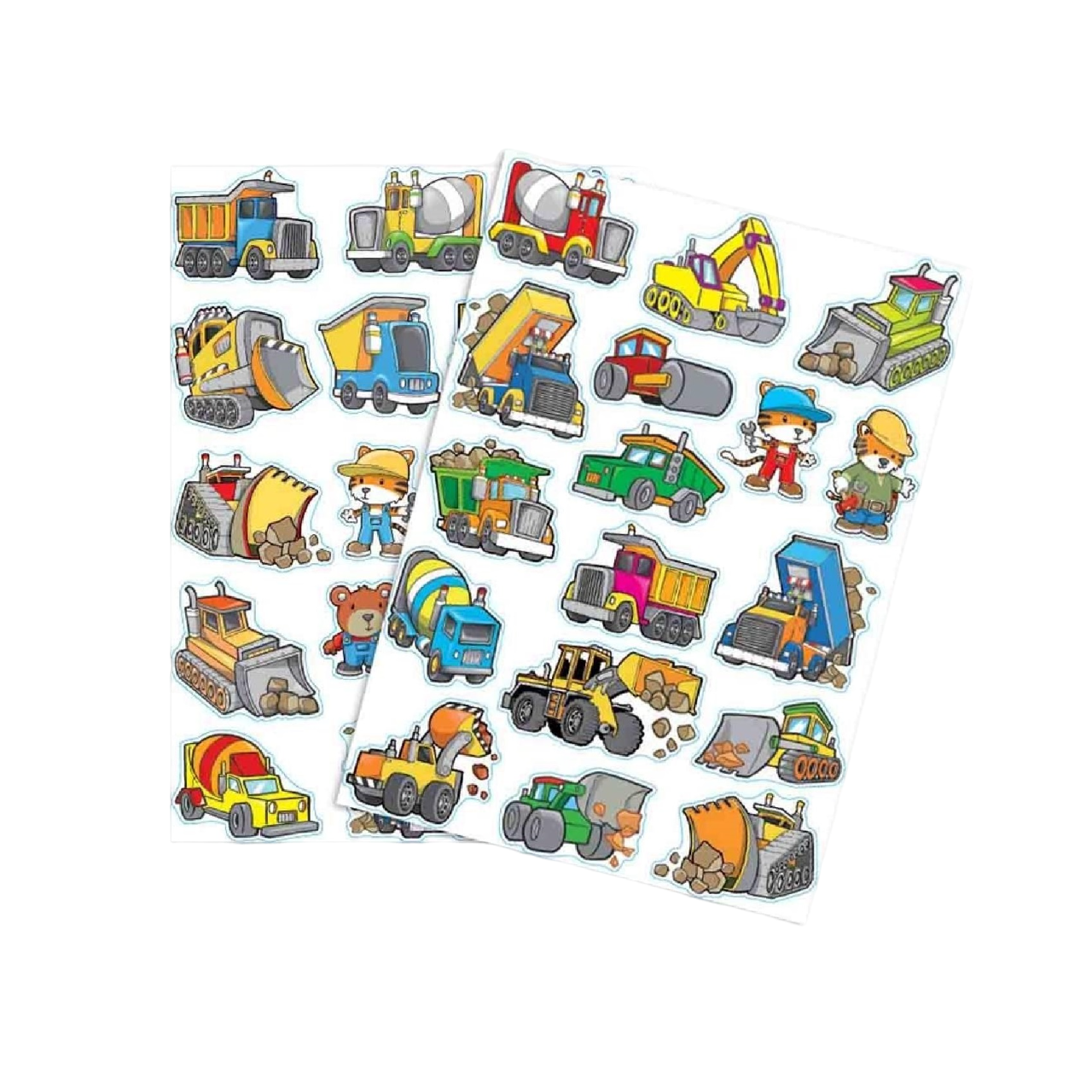 Gommettes engins de chantier - 34 pièces - de 3 à 6 cm