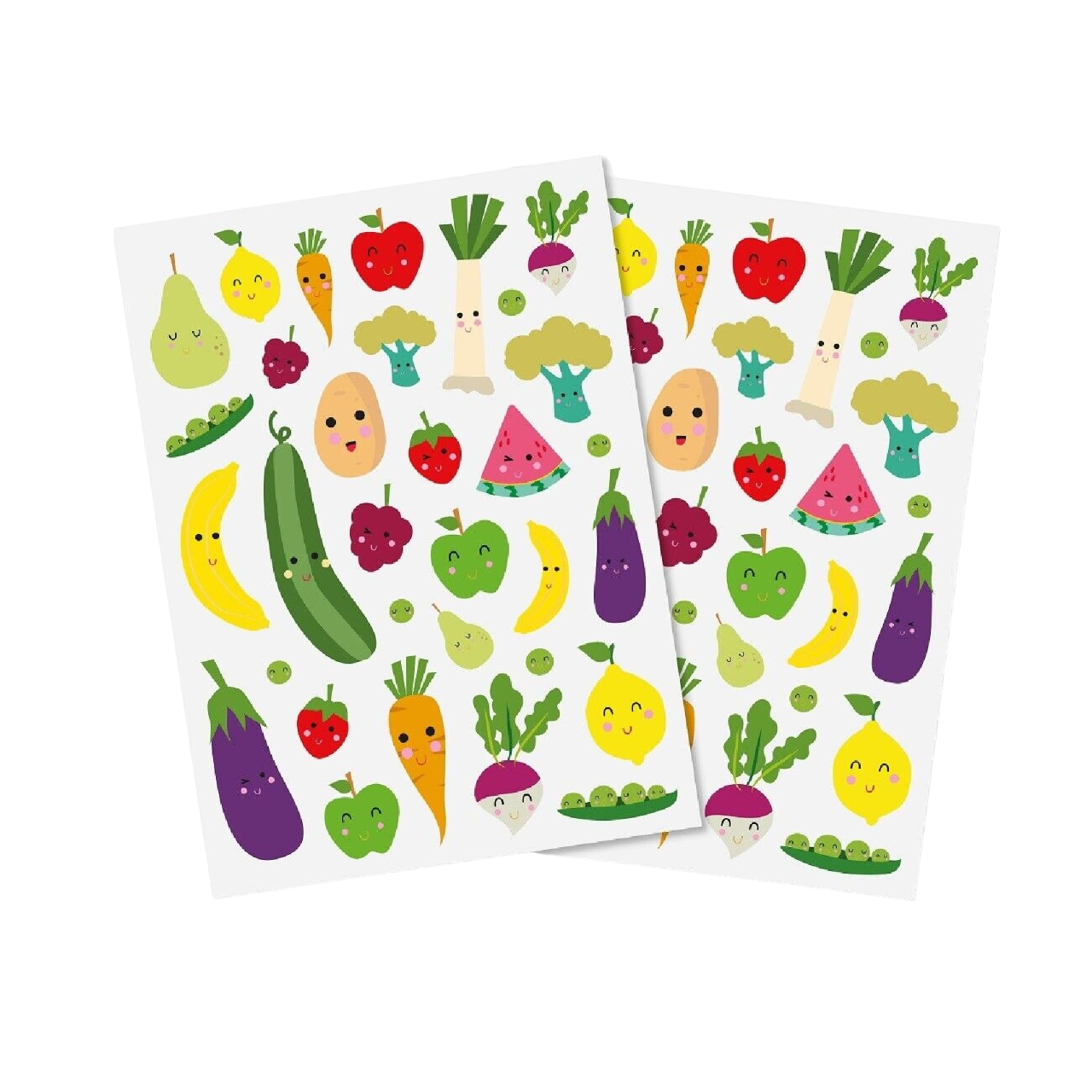 Gommettes thème Fruits et Légumes - 64 pièces - de 1 à 8,7 cm