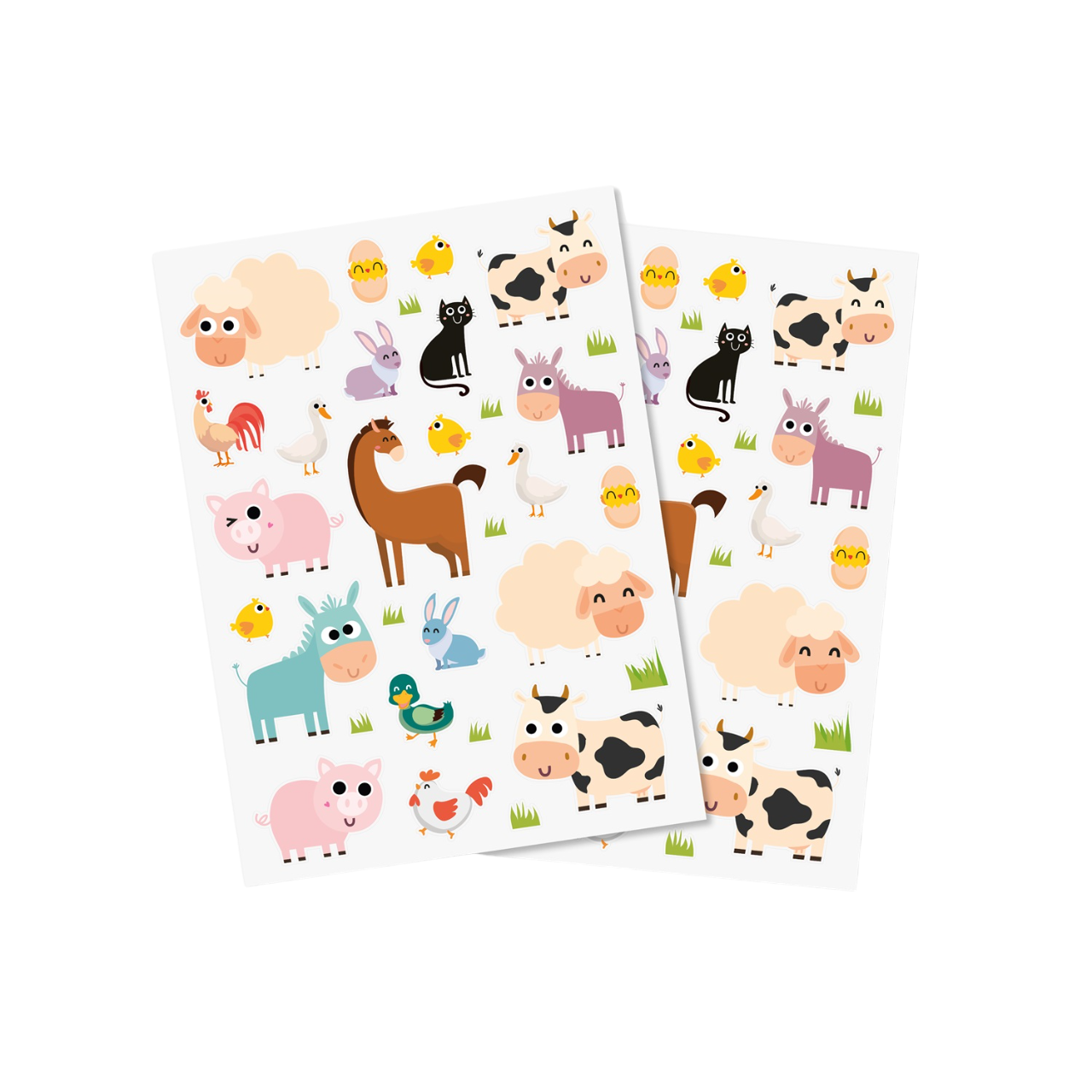 Gommettes thème Animaux de la ferme - 62 pièces - de 0,9 à 6 cm