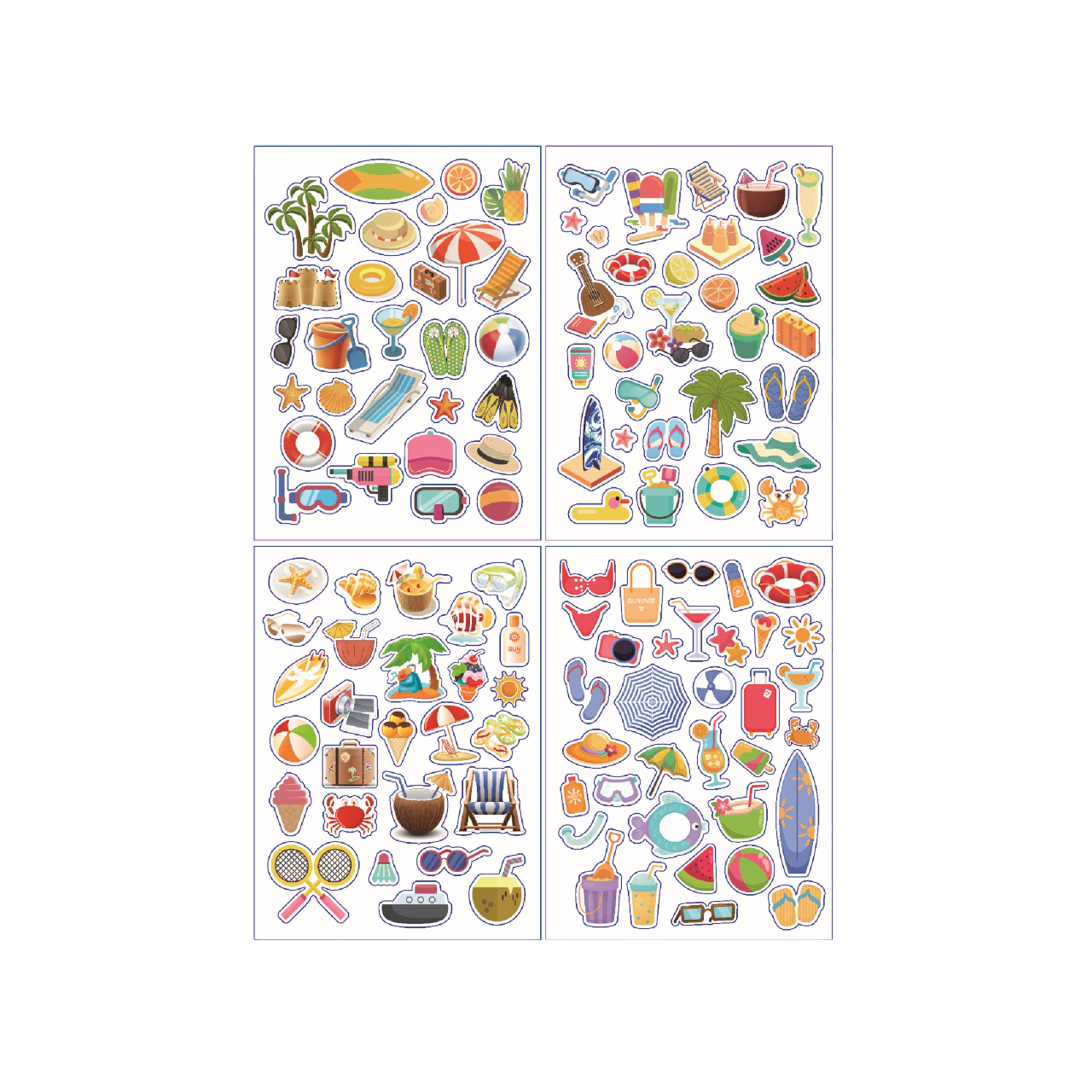 Gommettes Plage - 119 pièces - de 1,2 à 7,3cm