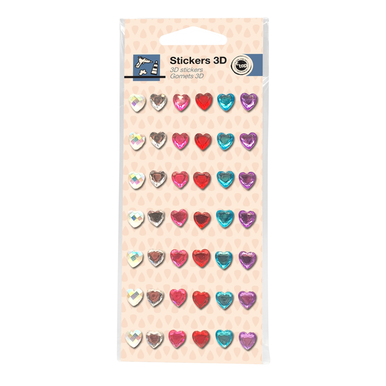 Petits cœurs acrylique brillants pour scrapbooking. Canocea France