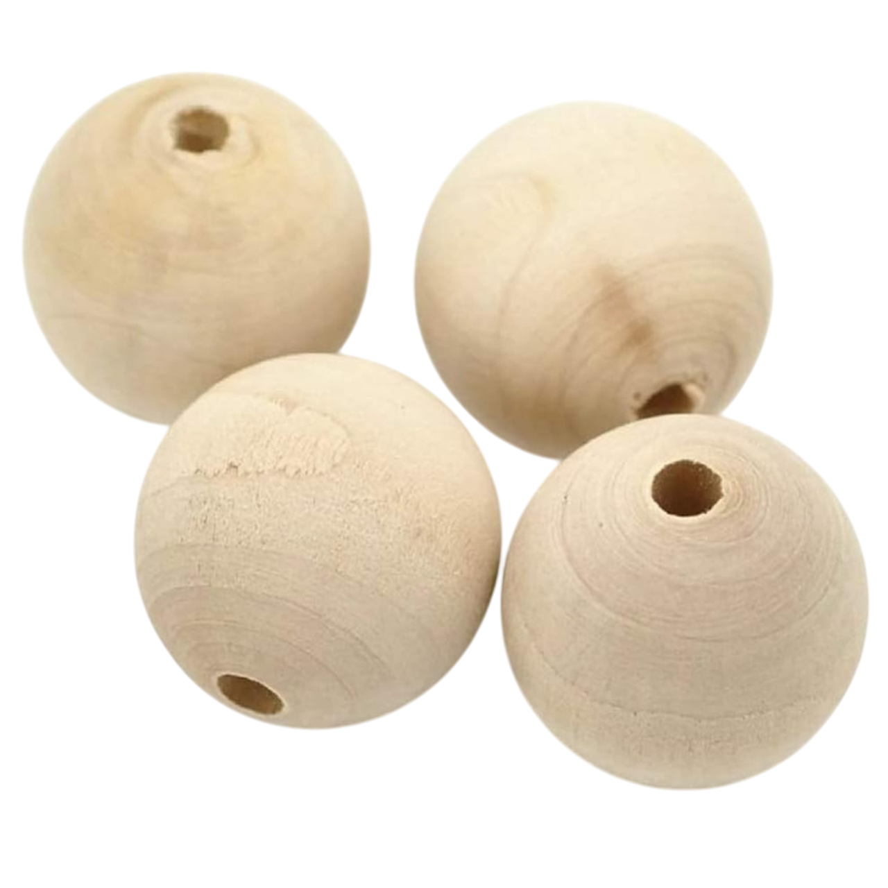 Perles bois naturel - D2.5cm - Personnalisable - 15 pièces