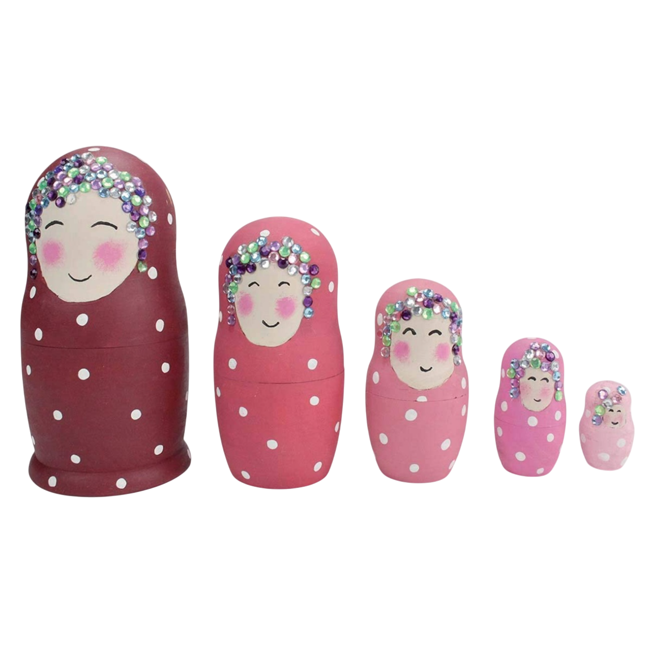Poupées russes - bois naturel - 5 pièces de 2,5 cm à 11 cm - personnalisable