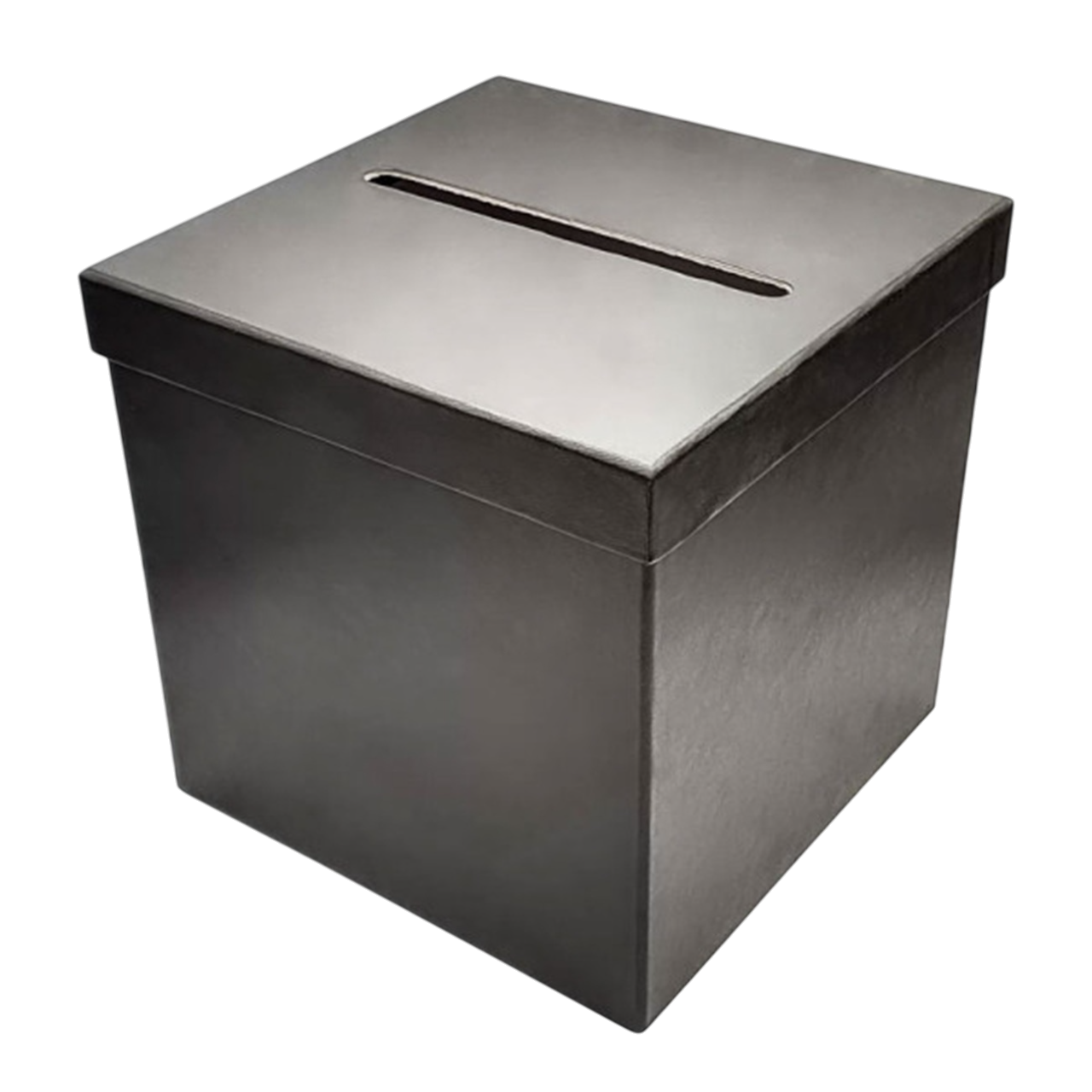 Urne carrée noire personnalisable en carton 20x20x20 cm pour mariage, anniversaire ou cagnotte. Canocea France
