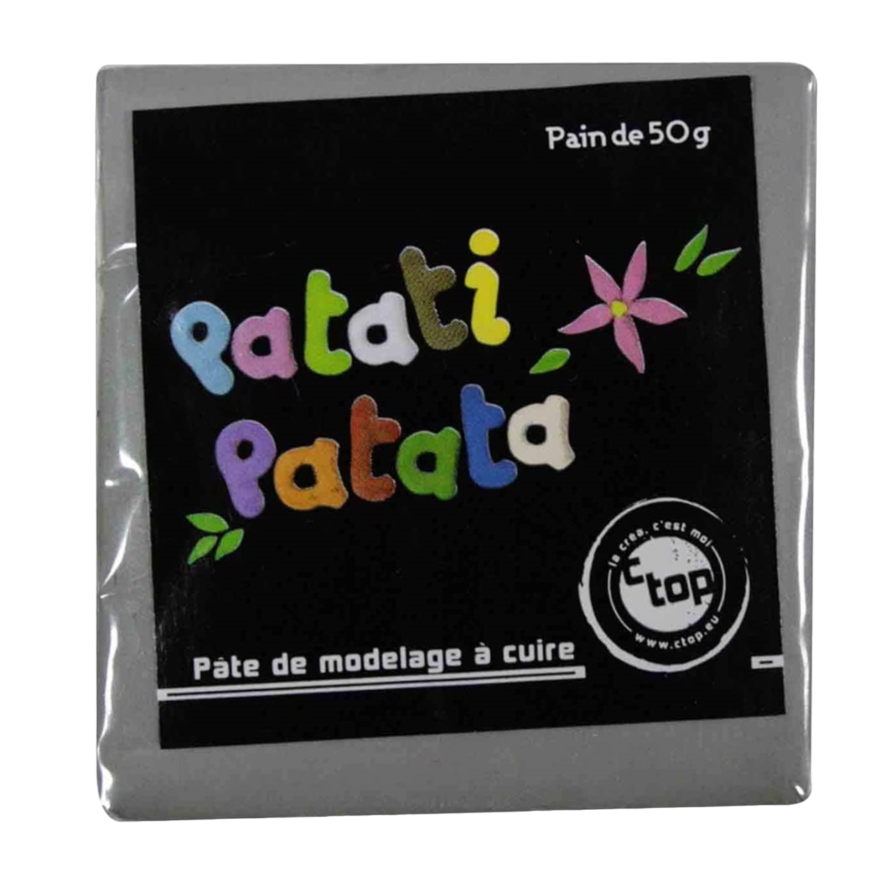 Pâte à modeler fine souple - à cuire gris - 50g - Pâte polymère - Patati patata