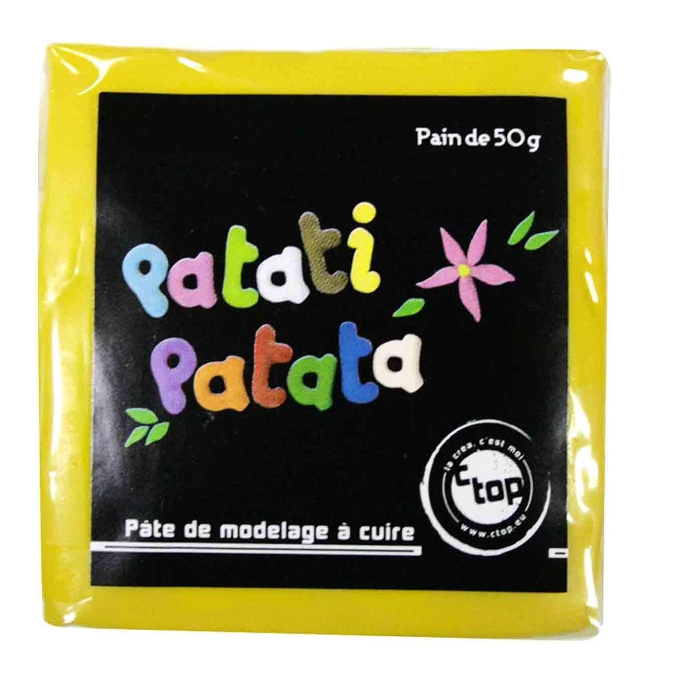 Pâte à modeler fine souple - à cuire jaune - 50g - Pâte polymère - Patati patata