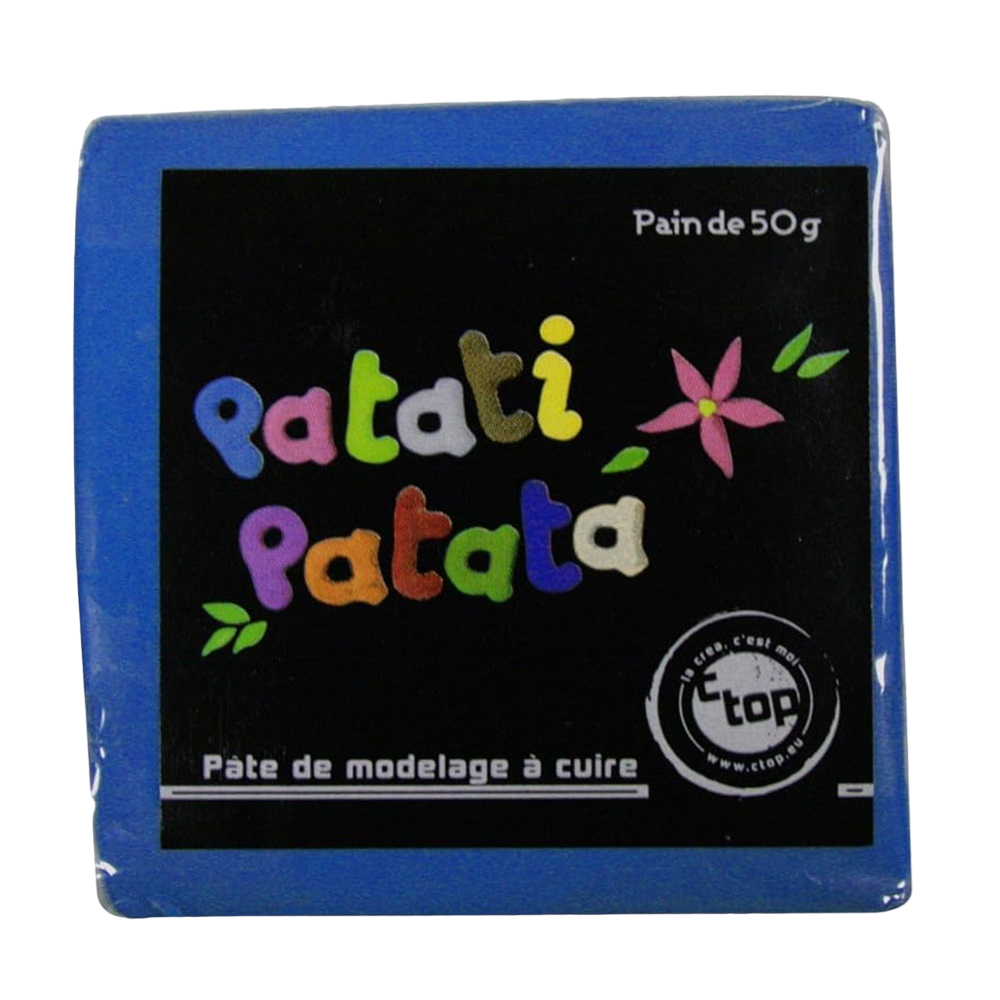Pâte à modeler fine souple - à cuire marron bleu roi - 50g - Pâte polymère - Patati patata