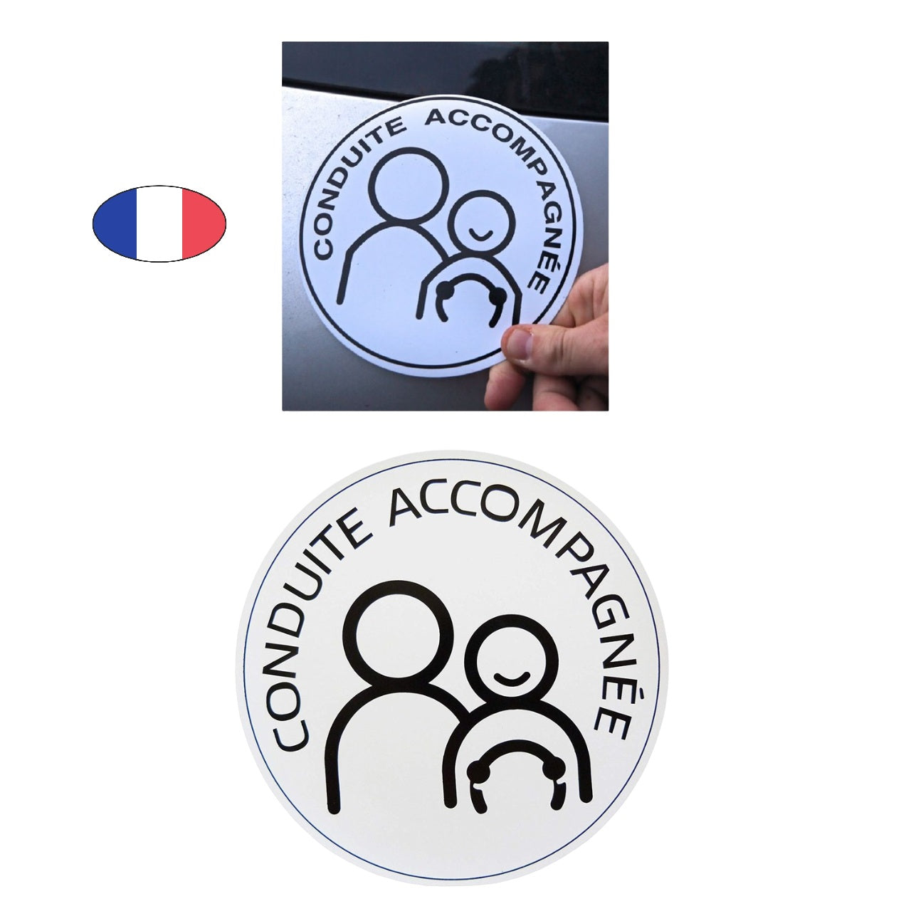 Disque "CA" conduite accompagnée magnétique – fabriqué en France - CANOCEA