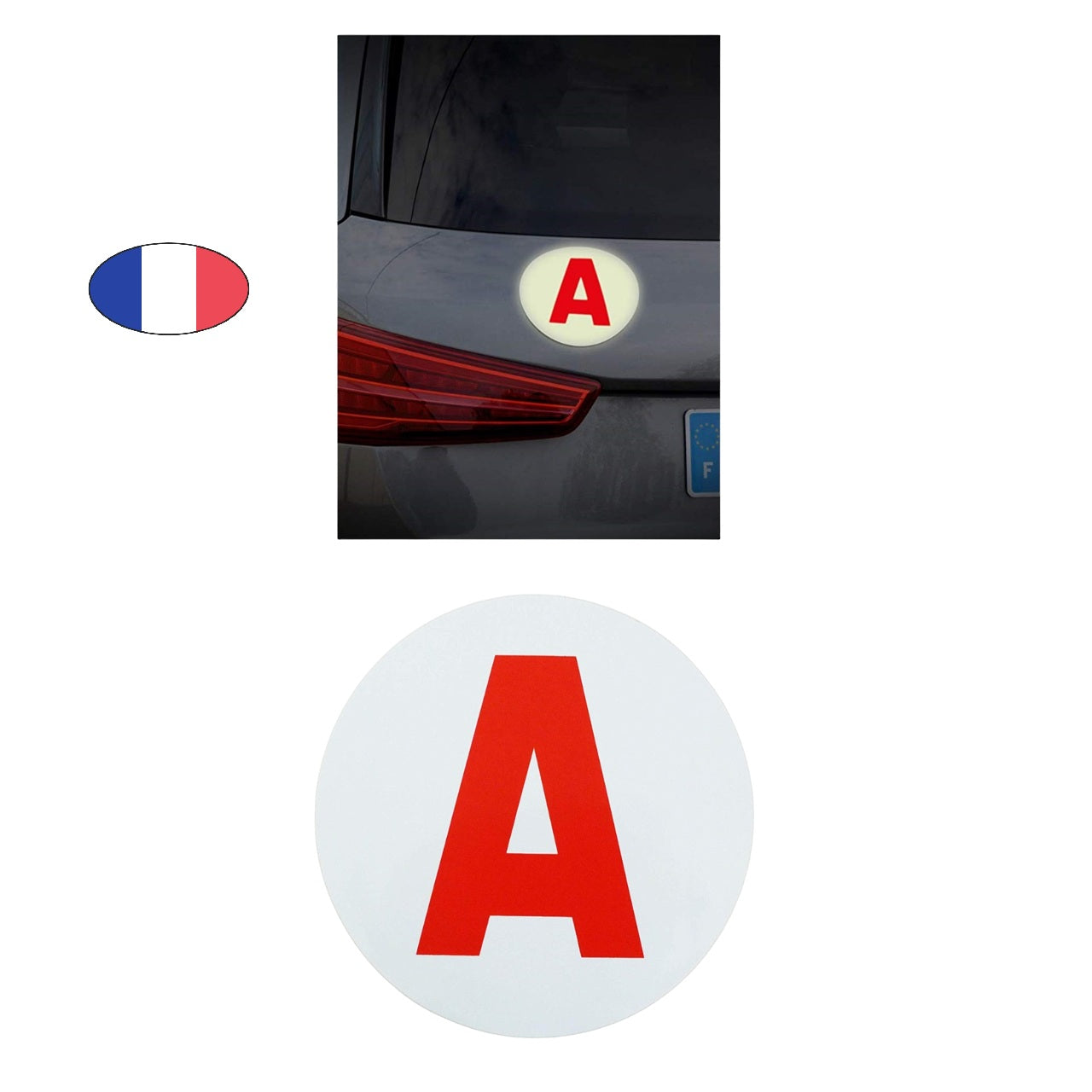 Disque "A" jeune conducteur réfléchissant adhésif – fabriqué en France - CANOCEA