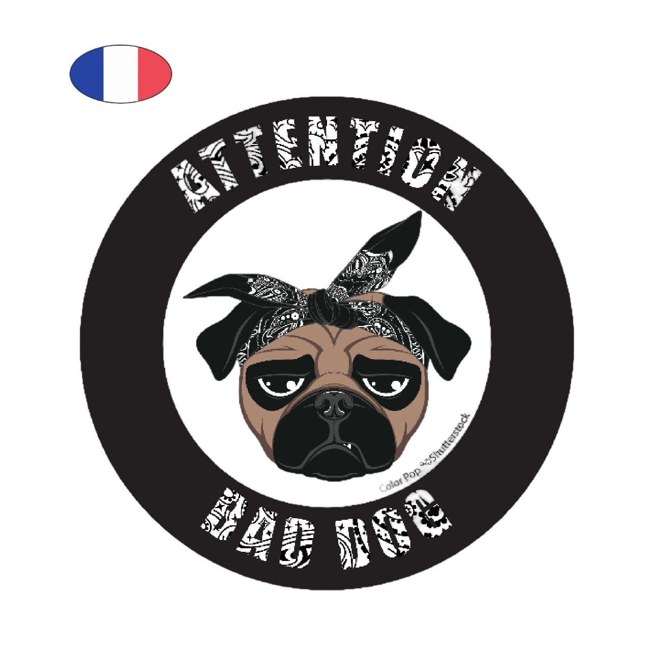Disque de signalisation “Attention bad dog” – panneau d’avertissement chien méchant – résistant aux UV et aux intempéries – fabriqué en France - canocea