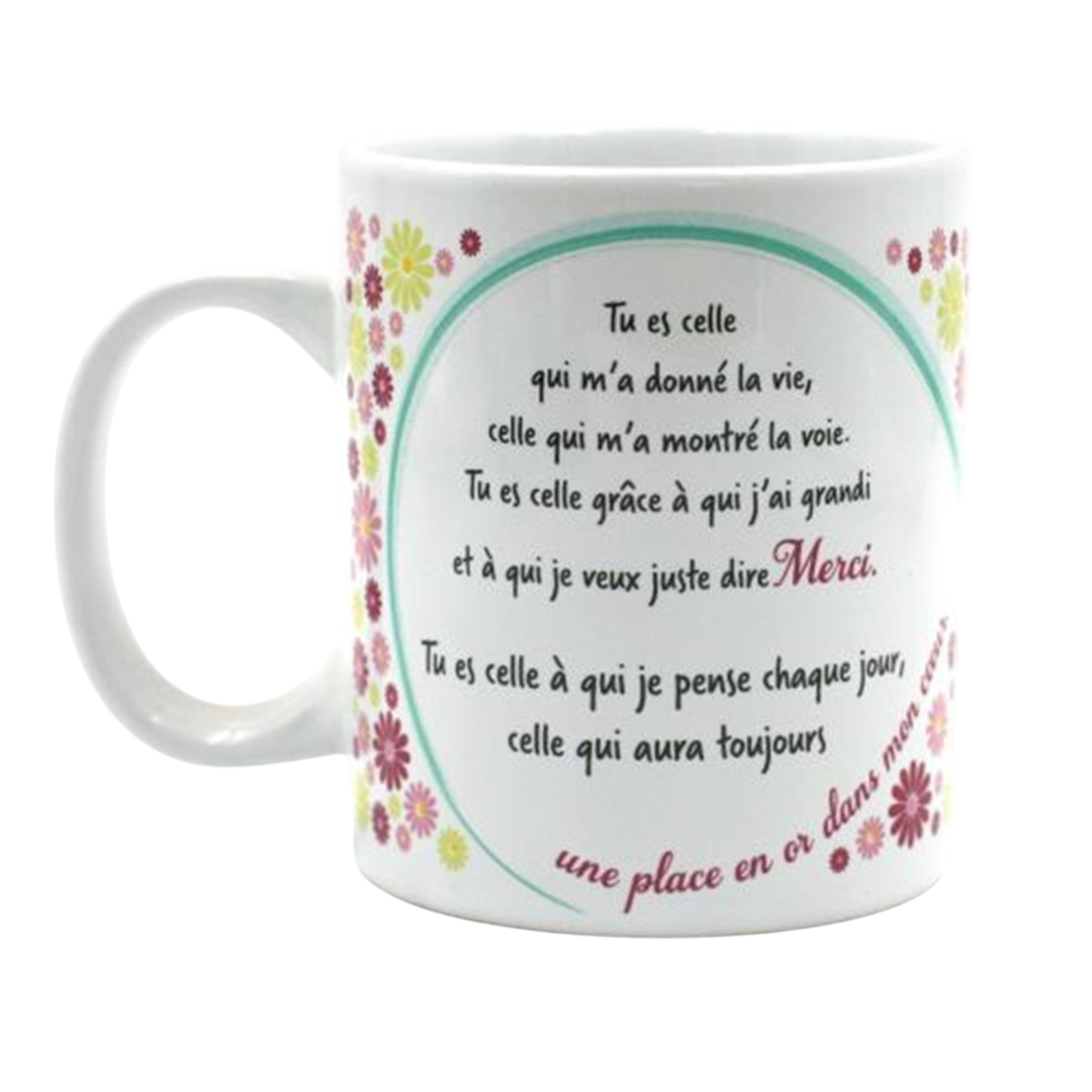 Mug "Pour toi maman" (texte à l'arrière) - Porcelaine - D8cm H10cm