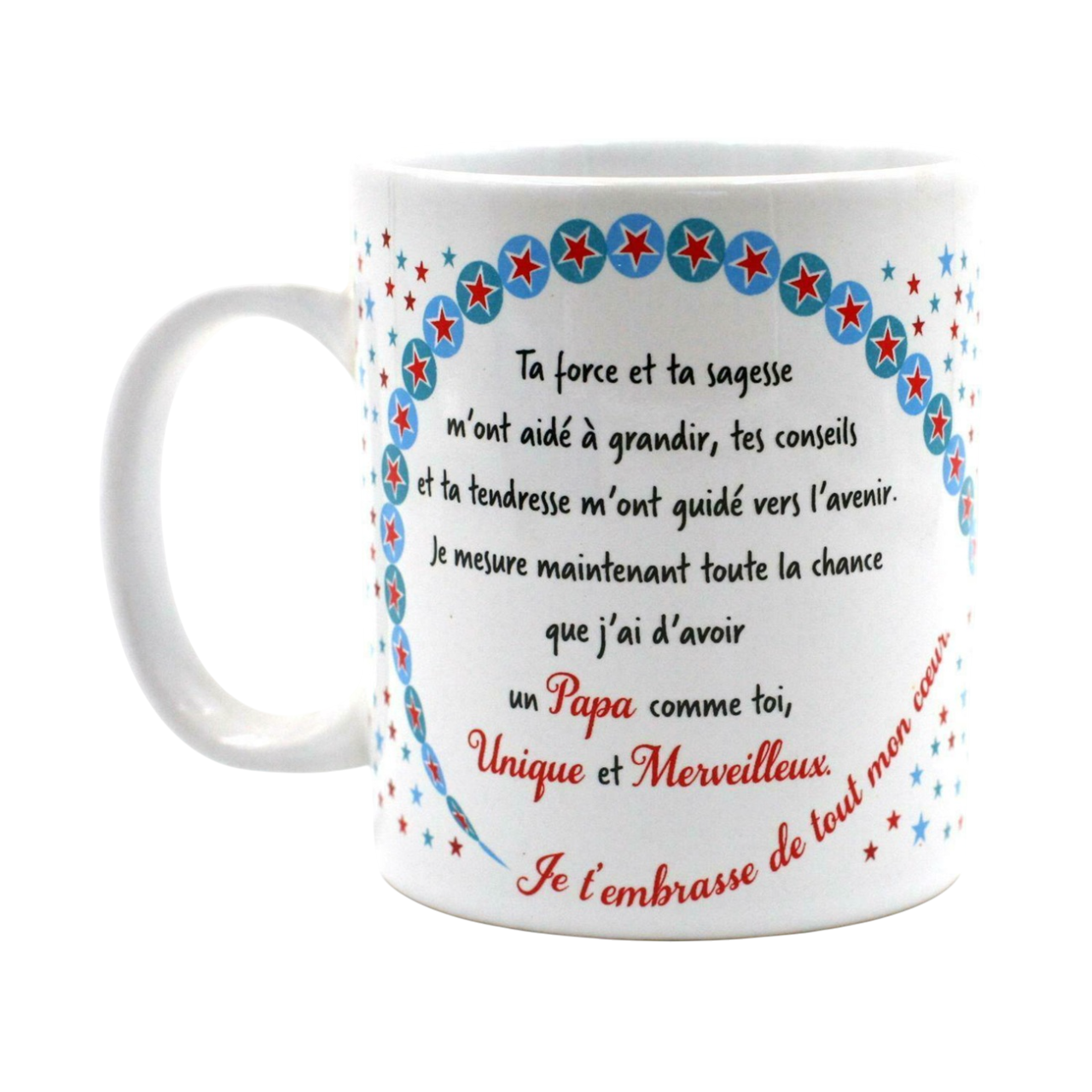 Mug "Pour toi papa " (texte à l'arrière) - Porcelaine - D8cm H10cm