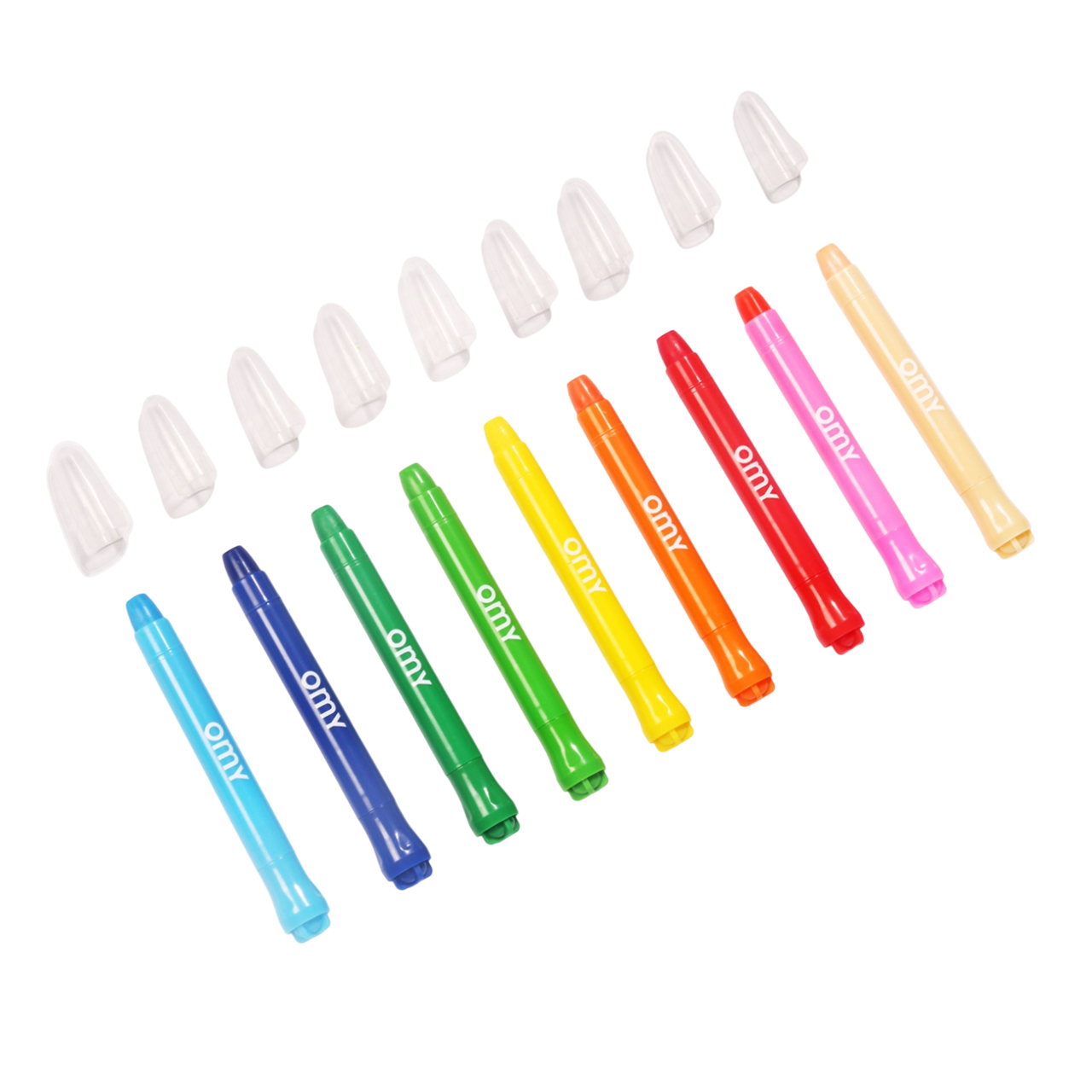 Boîte de 9 crayons - texture gel ultra fondante - couleurs vives - marque OMY