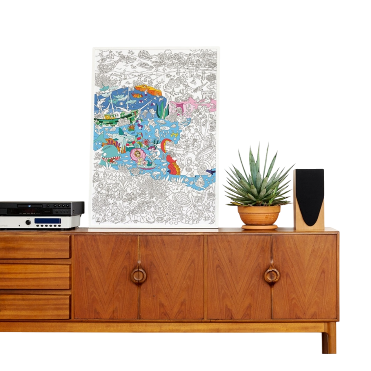 Poster Coloriage Géant - 100x70cm - OCEAN - Fabriqué en France