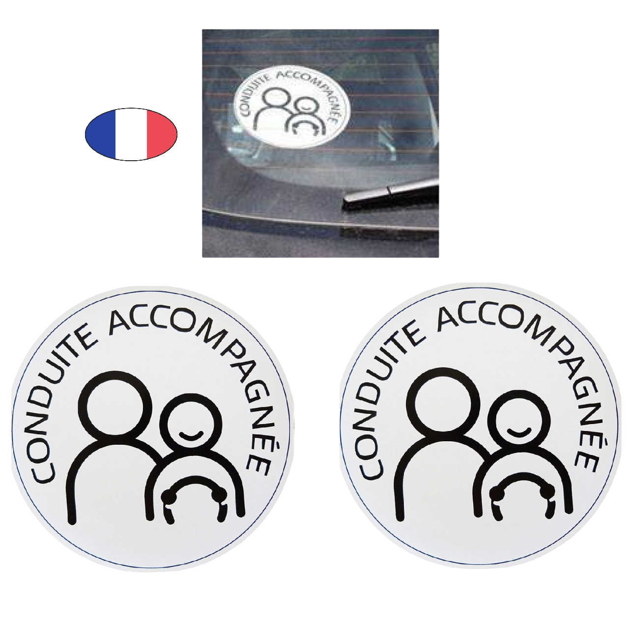 Lot 2 Disques "CA" conduite accompagnée - Electrostatique - Fabriqué en France