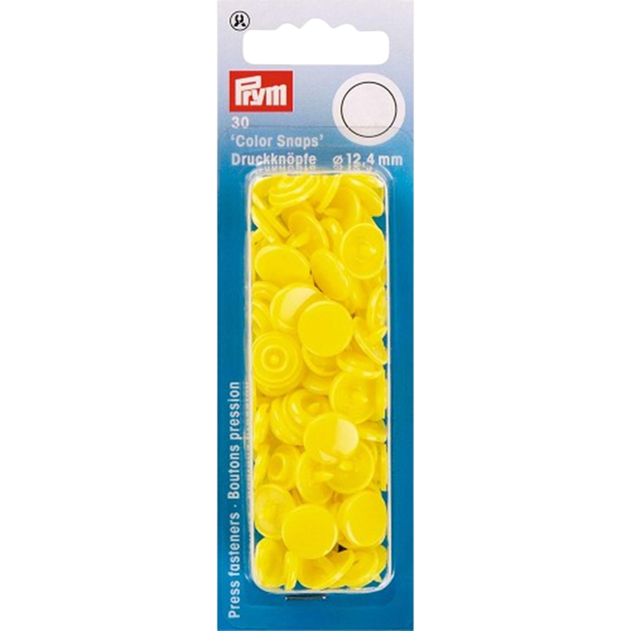 Boutons pression - Color snaps - Jaune clair - D12,4 mm - 30 pièces