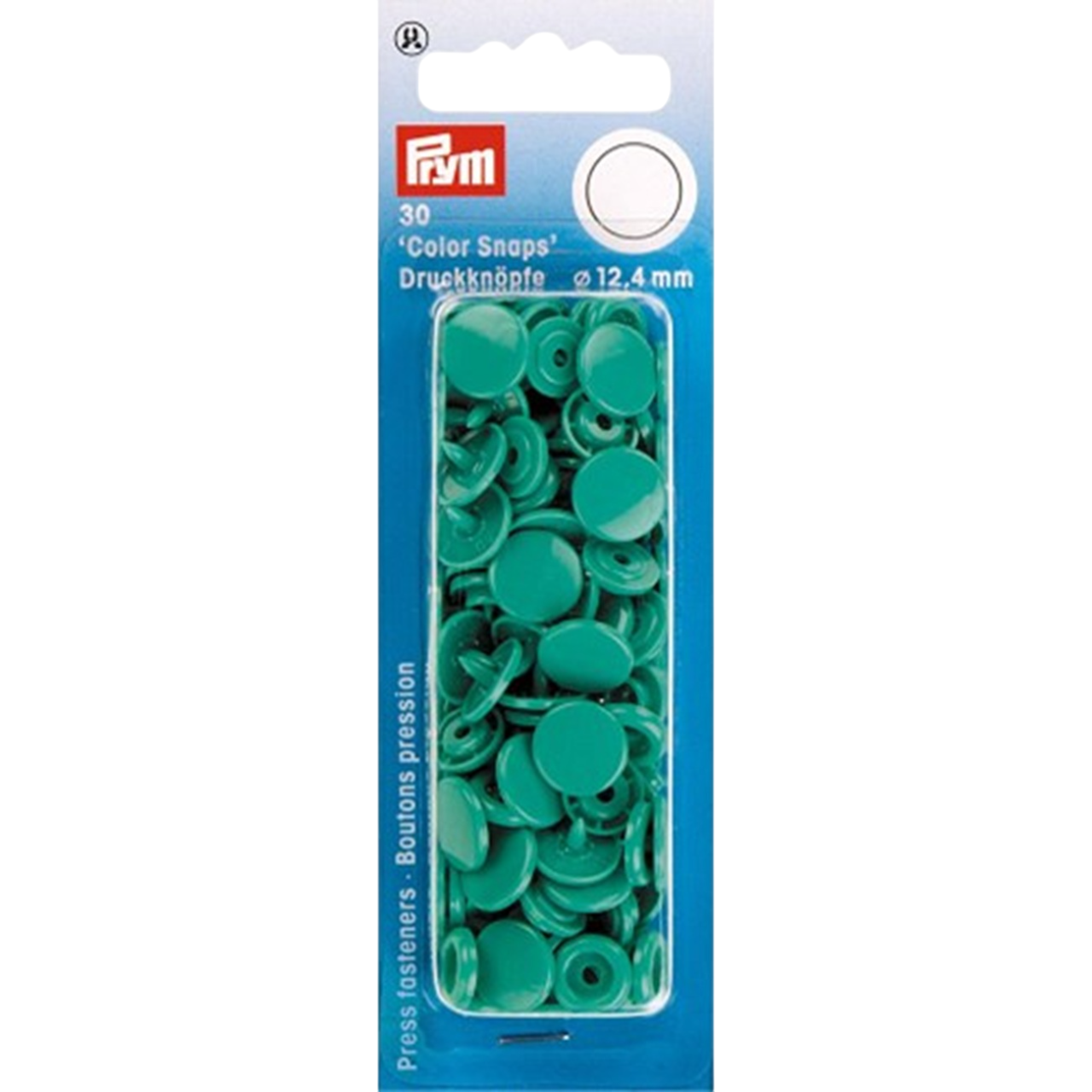 Boutons pression - Color snaps - ronds- vert - D12,4 mm - 30 pièces