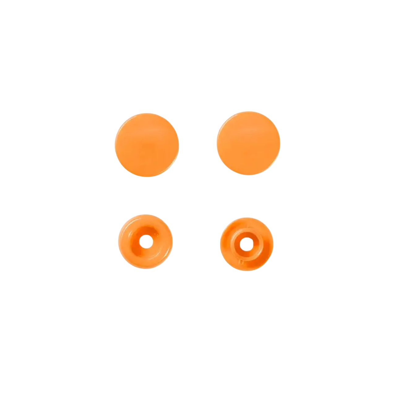 Boutons pression - Color snaps - Orange - D12,4 mm - 30 pièces